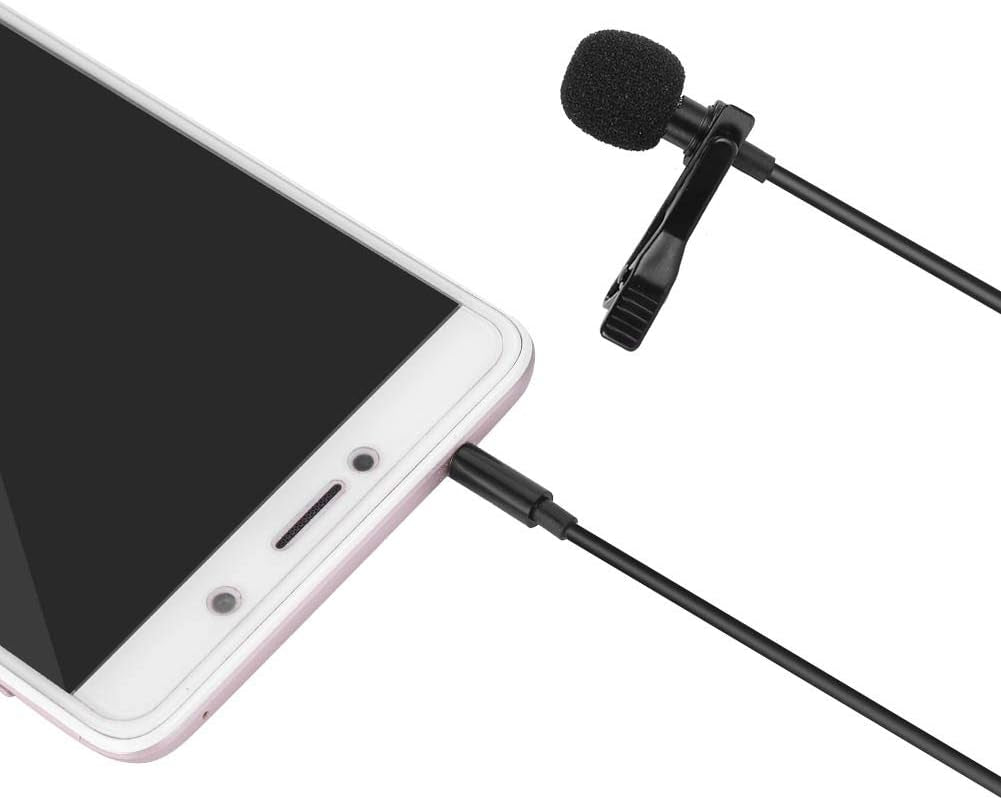 Lapel Microphone Condenser Mic，Small Mini Lavalier Lapel Omnidirectional Condenser Microphone for Samsung Android & Windows Smartphones  Tosuny   