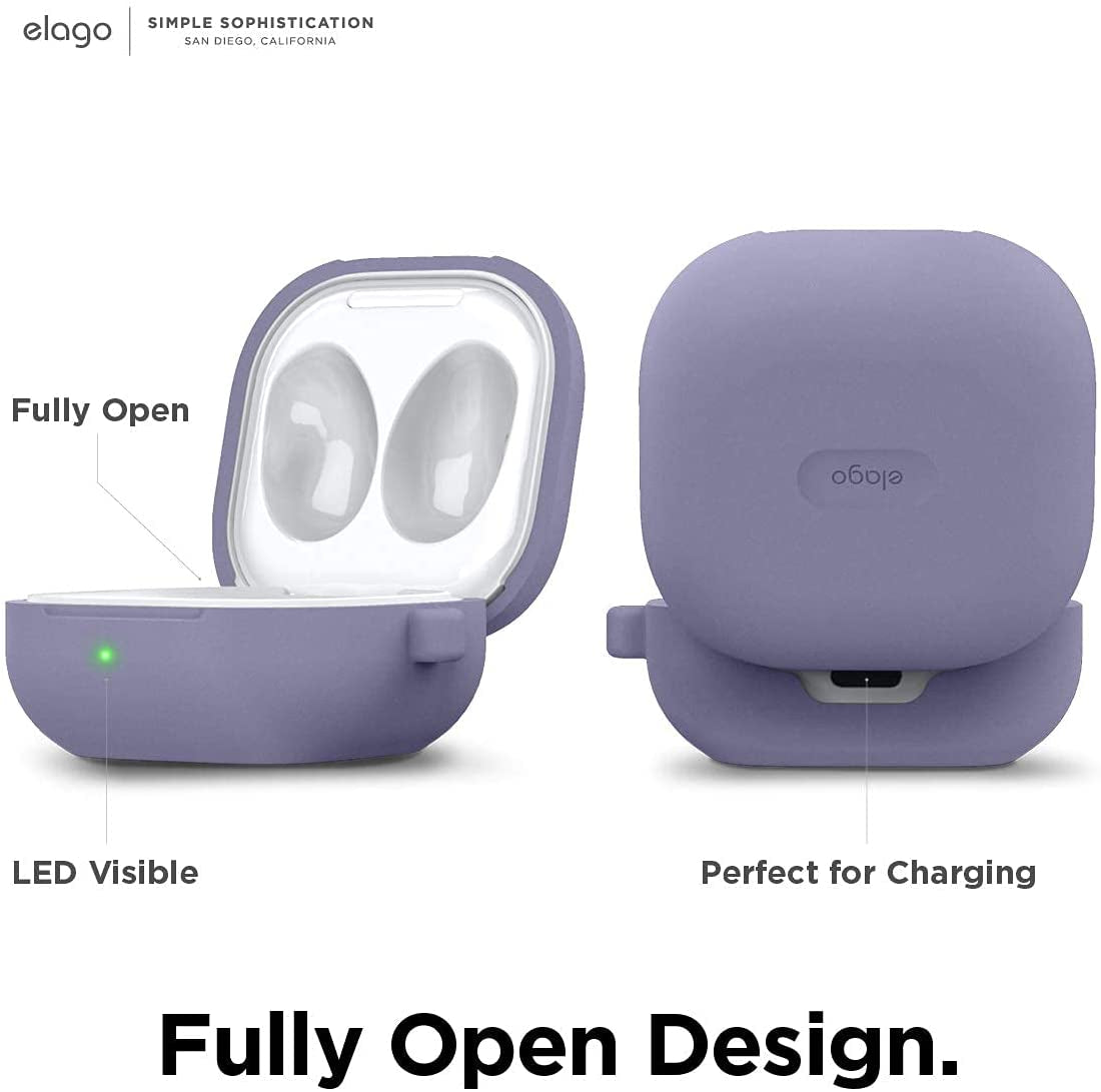 Elago Silicone Hang Case Compatible with Samsung Galaxy Buds 2 Pro Case (2022) / Galaxy Buds 2 Case (2021) / Galaxy Buds Pro Case (2021) / Galaxy Buds Live Case (2020) [Lavender Grey]  elago   