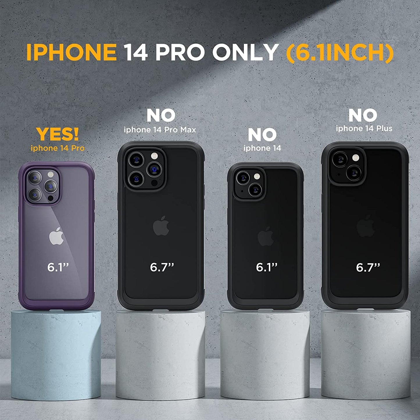 Miracase Glass Series for Iphone 14 Pro Case 6.1 Inch, 2023 Full-Body Clear Bumper Case with Built-In 9H Tempered Glass Screen Protector, with Camera Lens Protector (Noble Purple)  Miracase   