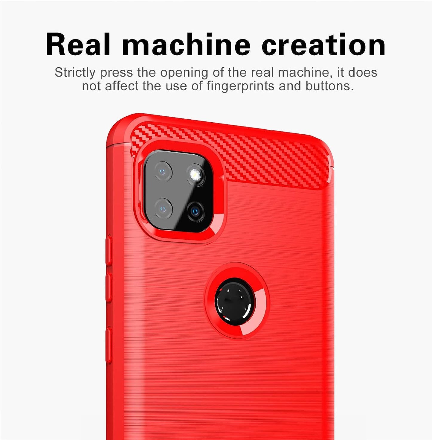 M MAIKEZI for Moto One 5G Ace Case,Motorola One 5G Ace Case with HD Screen Protector, Soft TPU Slim Fashion Non-Slip Protective Phone Case Cover for Motorola Moto One 5G UW Ace (Red Brushed TPU)  JINZHI Inc   