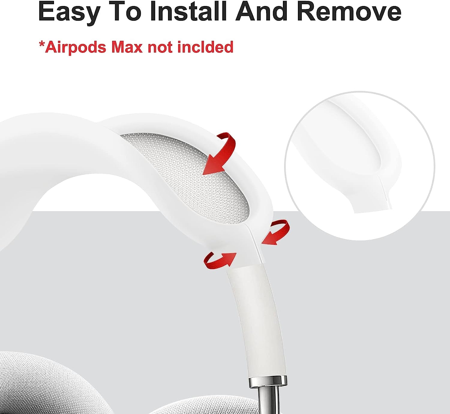 Woyinger Silicone Case for Airpods Max Headphones, Scratch-Resistant Earcup Caps and Headband Cover, Airpods Max Accessory Skin Case,White  Woyinger   