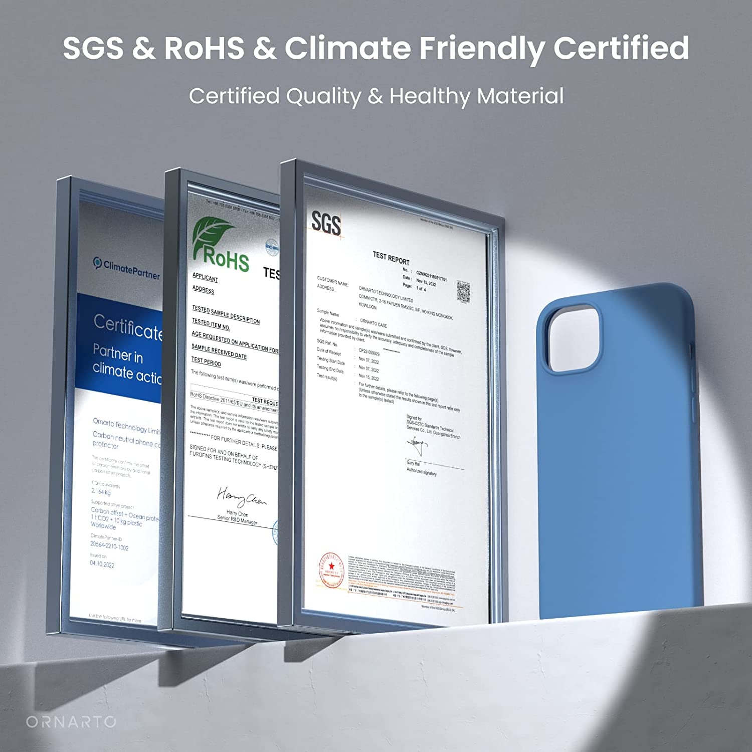 ORNARTO Compatible with Iphone 14 Case 6.1, Slim Liquid Silicone 3 Layers Full Phone Covered Soft Gel Rubber Case Protective Phone Cover 6.1 Inch-Blue  ORNARTO   