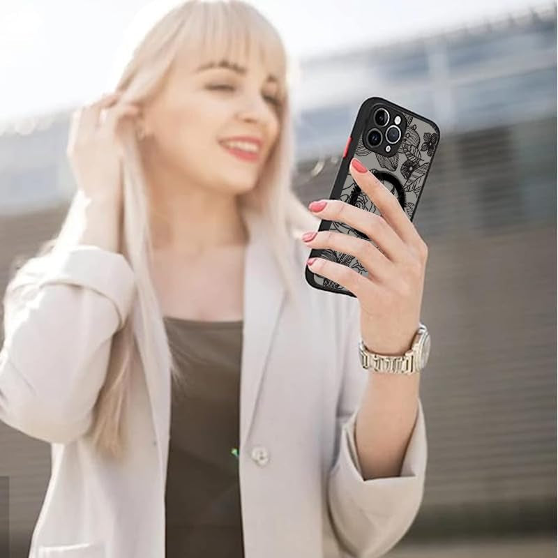 Doowear Galaxy S21+ plus Case Magnetic [Support Magsafe Charger] Wireless Anti-Scratch Shockproof Matte Clear Full Camera Protection Slim Thin Phone Cover Case for Samsung Galaxy S21+ Plus-Rose  Doowear   