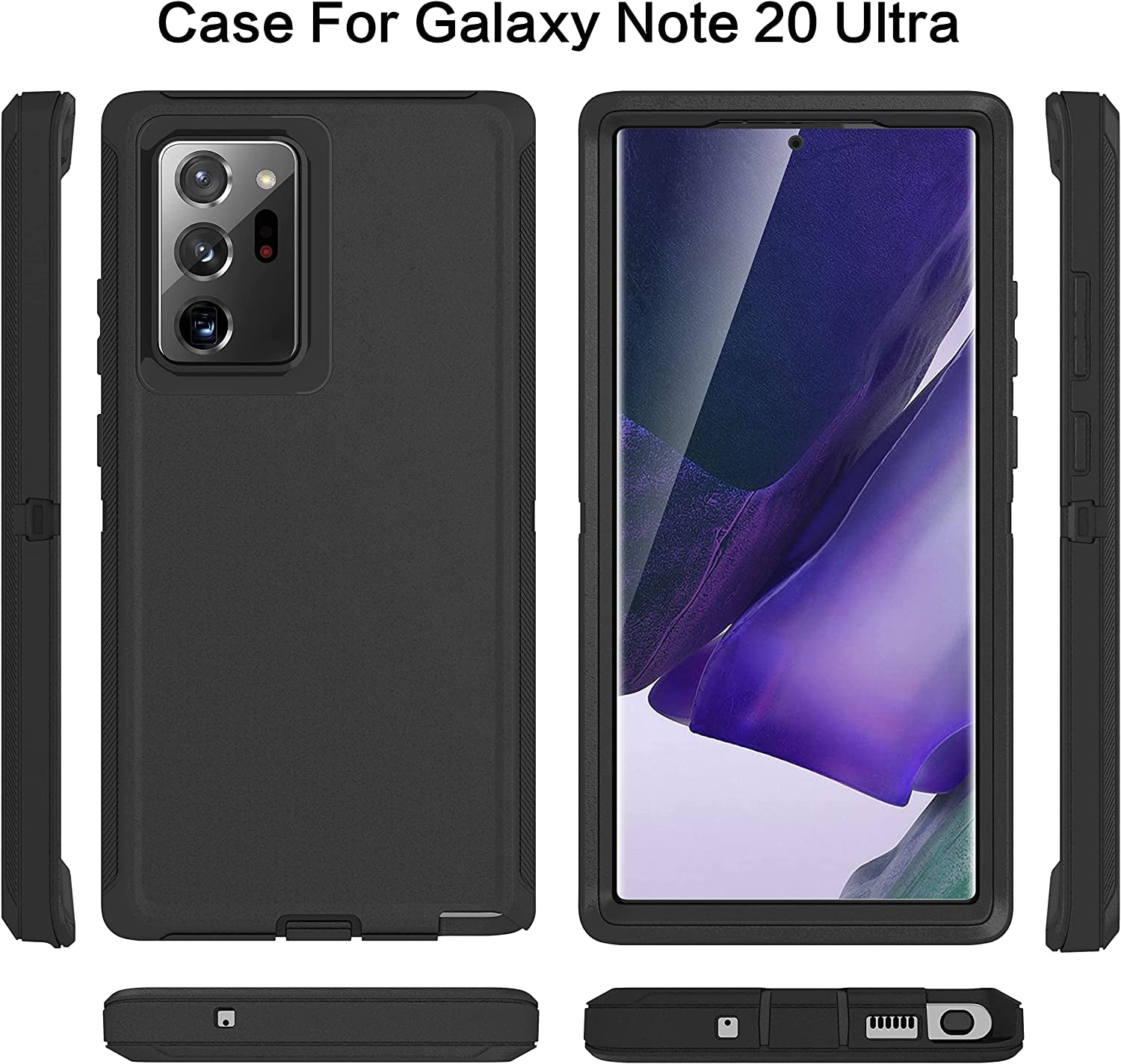 MXX Galaxy Note 20 Ultra Heavy Duty Case - 3 Layers, Rugged Rubber Shockproof Protection (Black)  MXx Accessories inc   