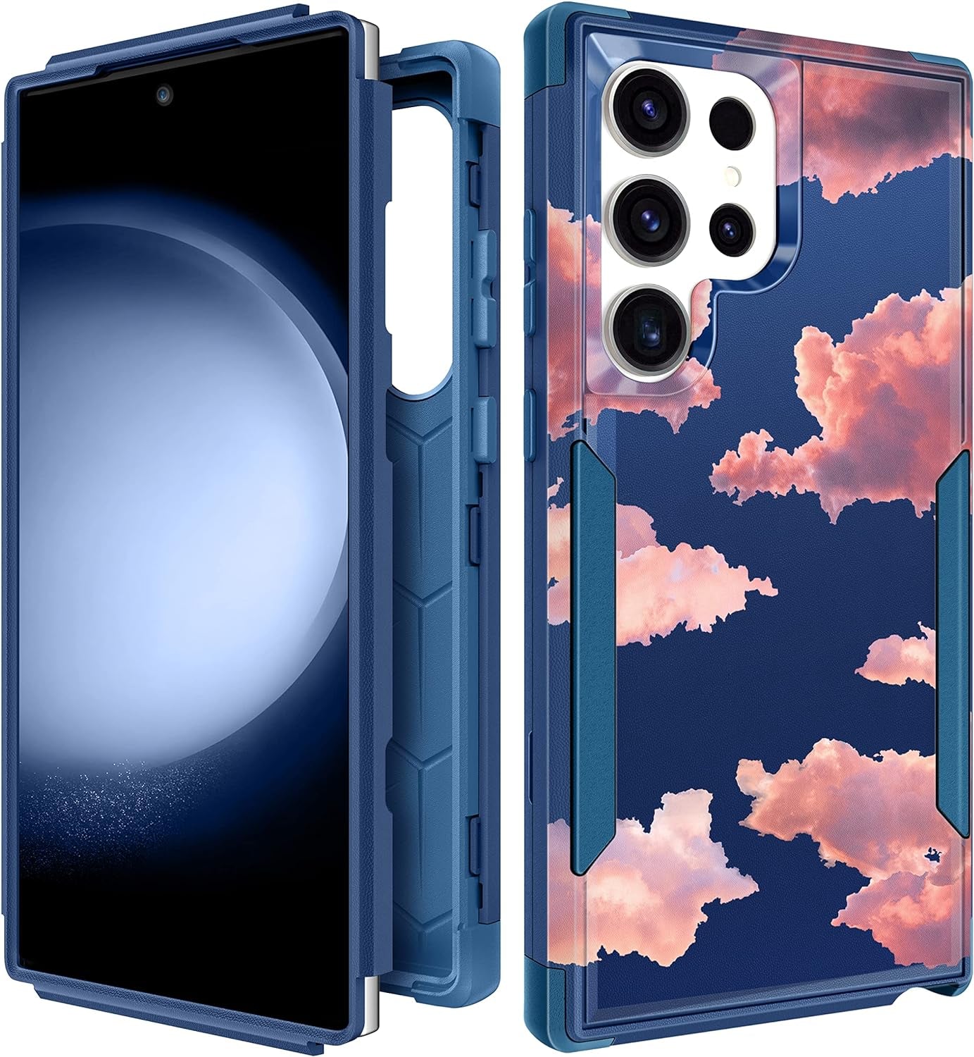 Plakill for Samsung Galaxy S22 Ultra Case Heavy Duty Protective Designer Strawberry Drop Tested Cute Cases for Men Women Girls Shockproof Protection Rugged Bumper Phone Cover for S22 Ultra 6.8"  Plakill Sky Cloud  