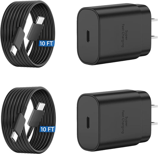 Samsung Super Fast Type C Charger 25W Android Charger 10FT USB C Charger Cable Fast Charging Block for Samsung Galaxy S23/S23 Ultra/S23+/S22/S22 Ultra/S22+/S21/S20/Note 20/Note 10/Z Fold/Flip 4/3  Shenzhen Xihuida Electronics Co., Ltd   