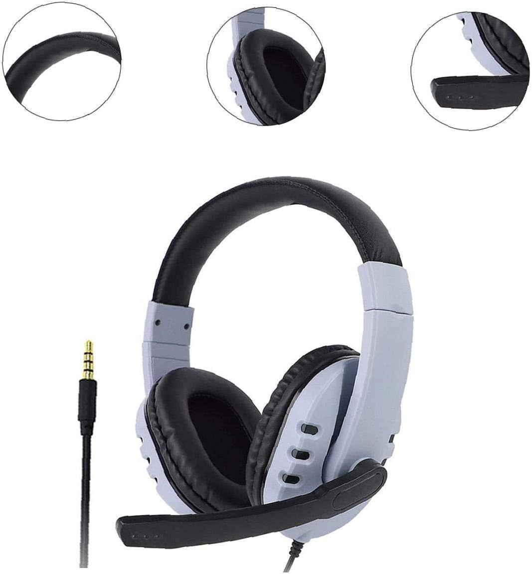 Gaming Headset Three-In-One Wired Headset PS5 Headphone with Mic for Laptop Tablet Smart Phone White  Hayden Store   