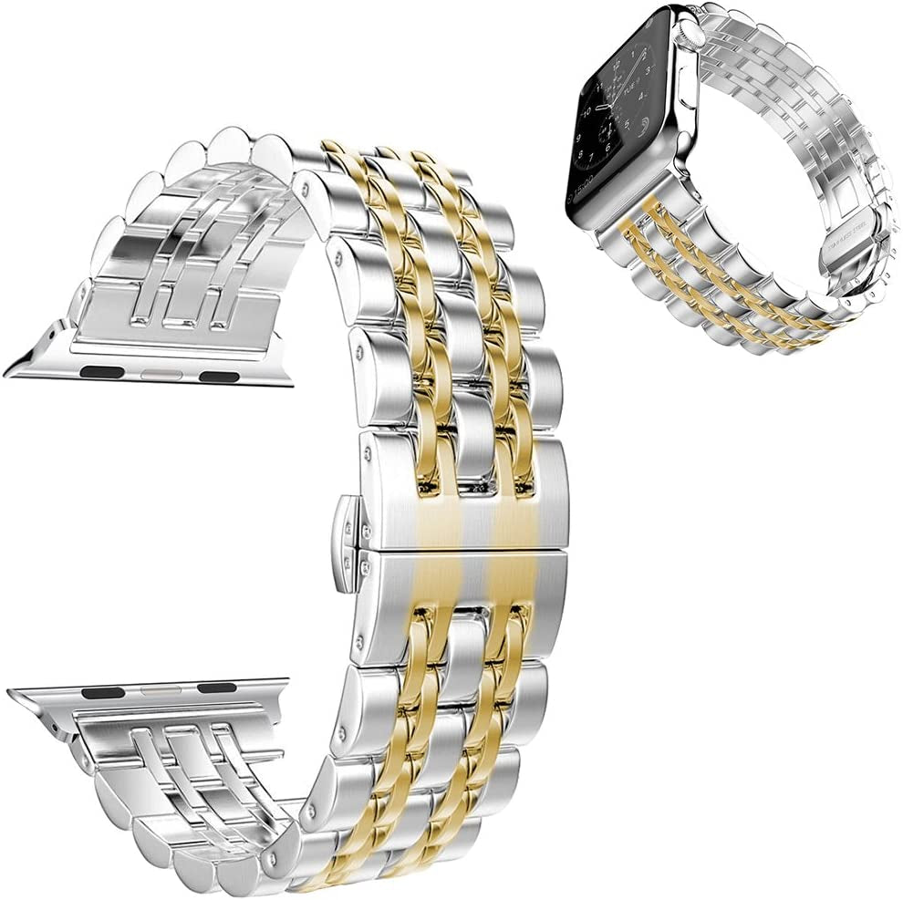 Amzaokay Band Compatible for Apple Watch Series Ultra SE Series 8 7 6 5 4 40Mm 41Mm 44Mm 45Mm 49Mm/ Series 3 2 1 38Mm 42Mm for Women Men,Stainless Steel Band for Iwatch Replacement Strap  AmzAokay   