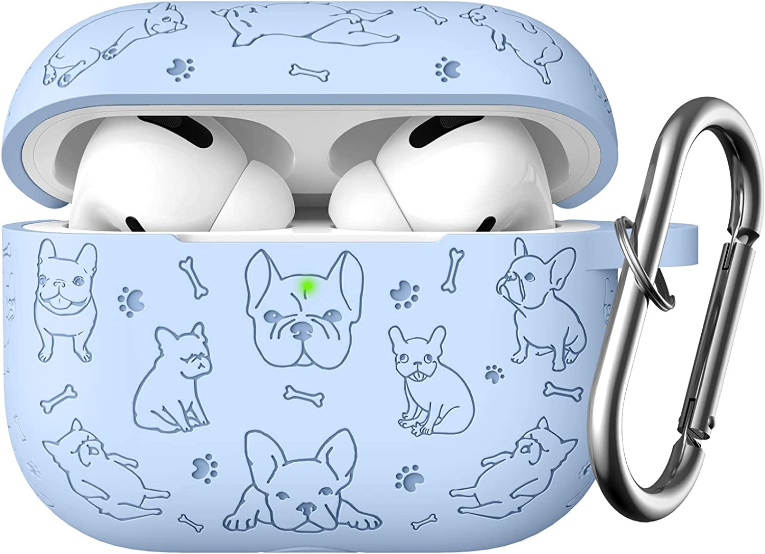 Lerobo Flower Engraved Case Compatible with Airpods Pro 2 Case Cover, Cute Soft Silicone Skin Cover Full Protective Case for Apple Airpods Pro Case 2Nd/1St Generation Front LED Visible, Lilac  Lerobo E-Lilac  