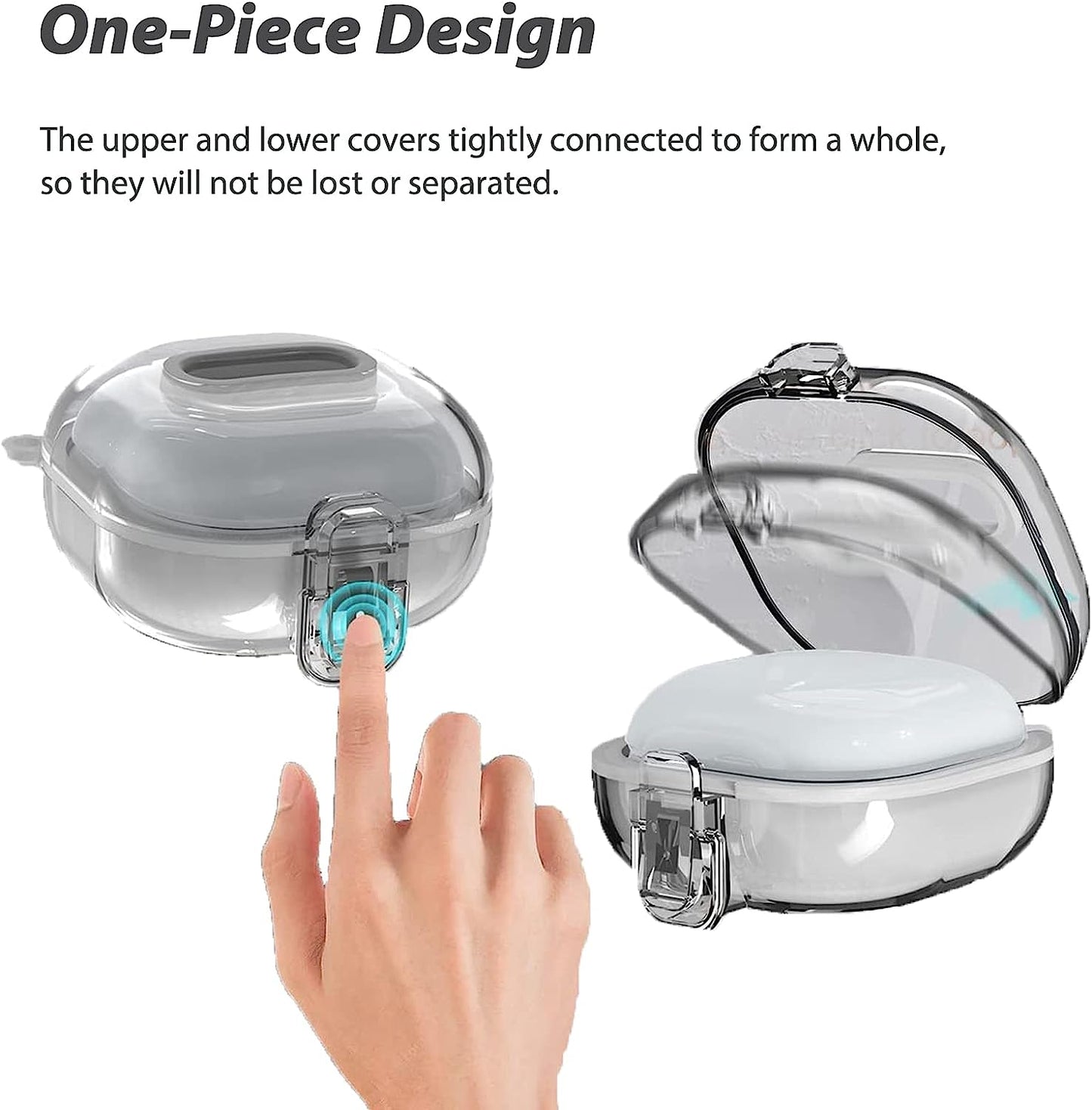 Miimall [Upgrade Secure Lock] Case Compatible for Samsung Galaxy Buds 2/Galaxy Buds Pro 2/ Galaxy Buds Live/Galaxy Buds Pro Case with Lanyard &Carabiner Accessories, Clear Replacement Case - Clear  Miimall   