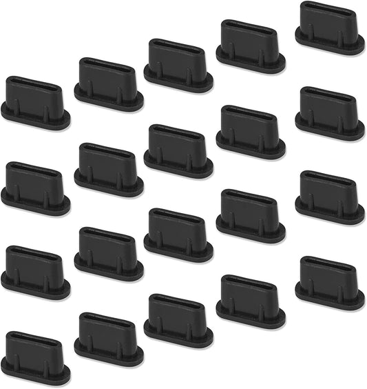 Casebuy 20X USB C anti Dust Plugs Compatible with Samsung Galaxy S23, S22, S21, S20,A53, Note 20, Pixel, Macbook, Laptop, Cell Phone Dust Cover for Any USB Type C Charging Port- Black  CaseBuy   