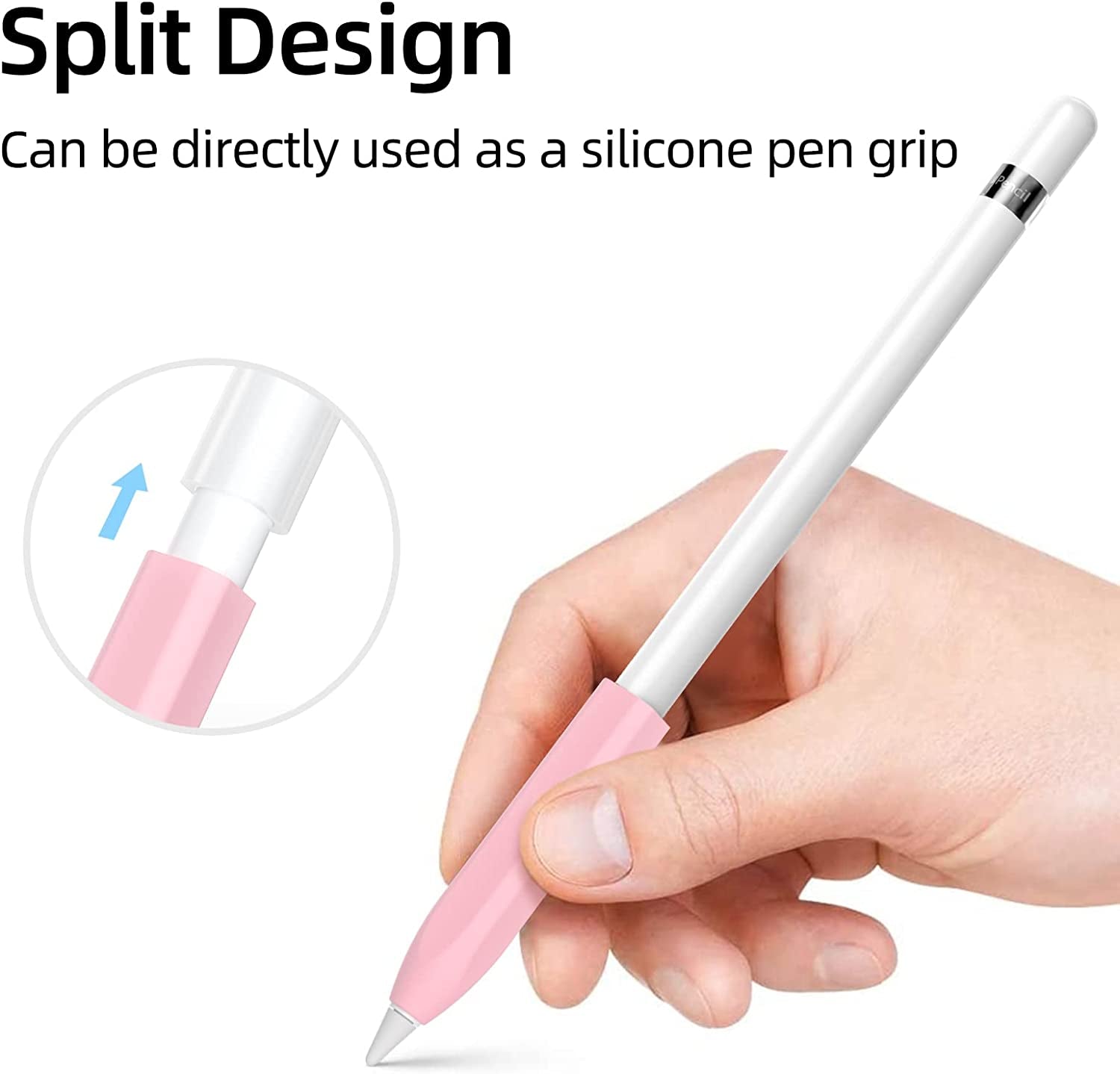 Joosko Compatible with Apple Pencil 1St Generation Case, Non-Slip Silicone Case, [With 10 Silicone Nib Sleeves] for Apple Pencil 1St Generation. (Pink)  JOOSKO   