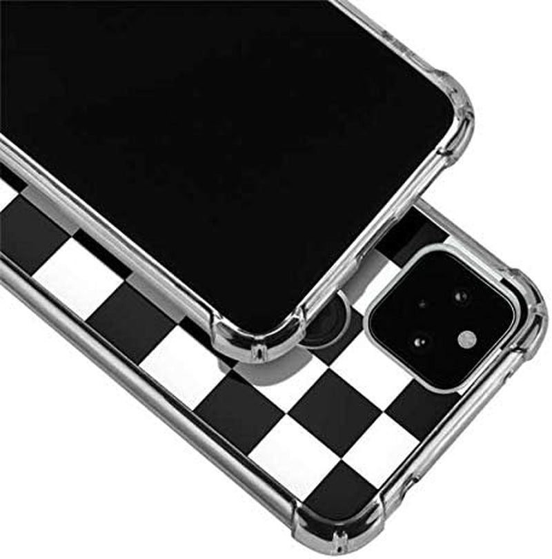 Skinit Clear Phone Case Compatible with Google Pixel 4A 5G Originally Designed Black and White Checkered Design  Skinit   