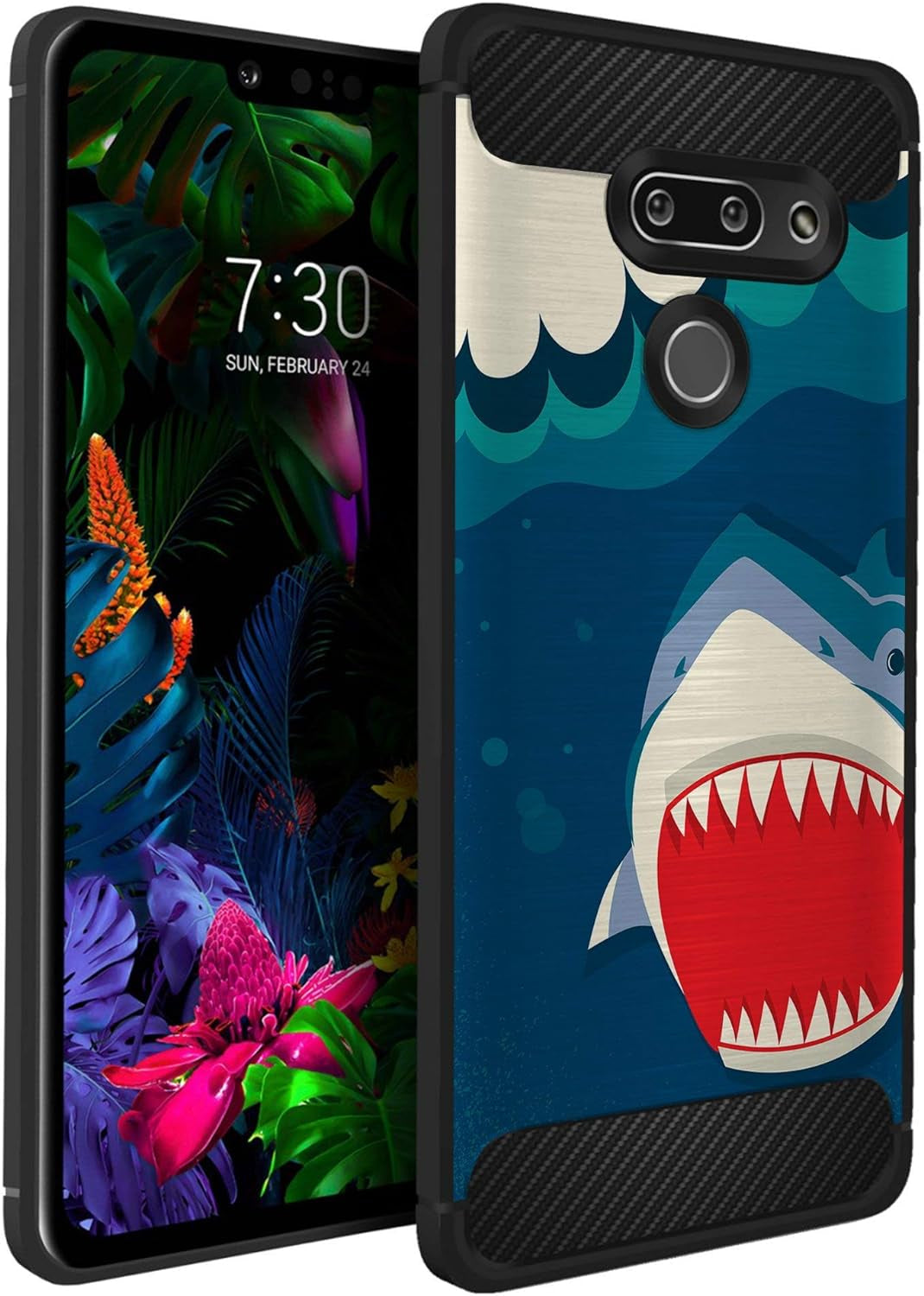 Casesondeck Case Compatible with LG G8 Thinq/Lg G8 -Flexible and Durable Shock Absorption with Carbon Fiber Accents and Designs (Deer Skull)  CasesonDeck Shark  