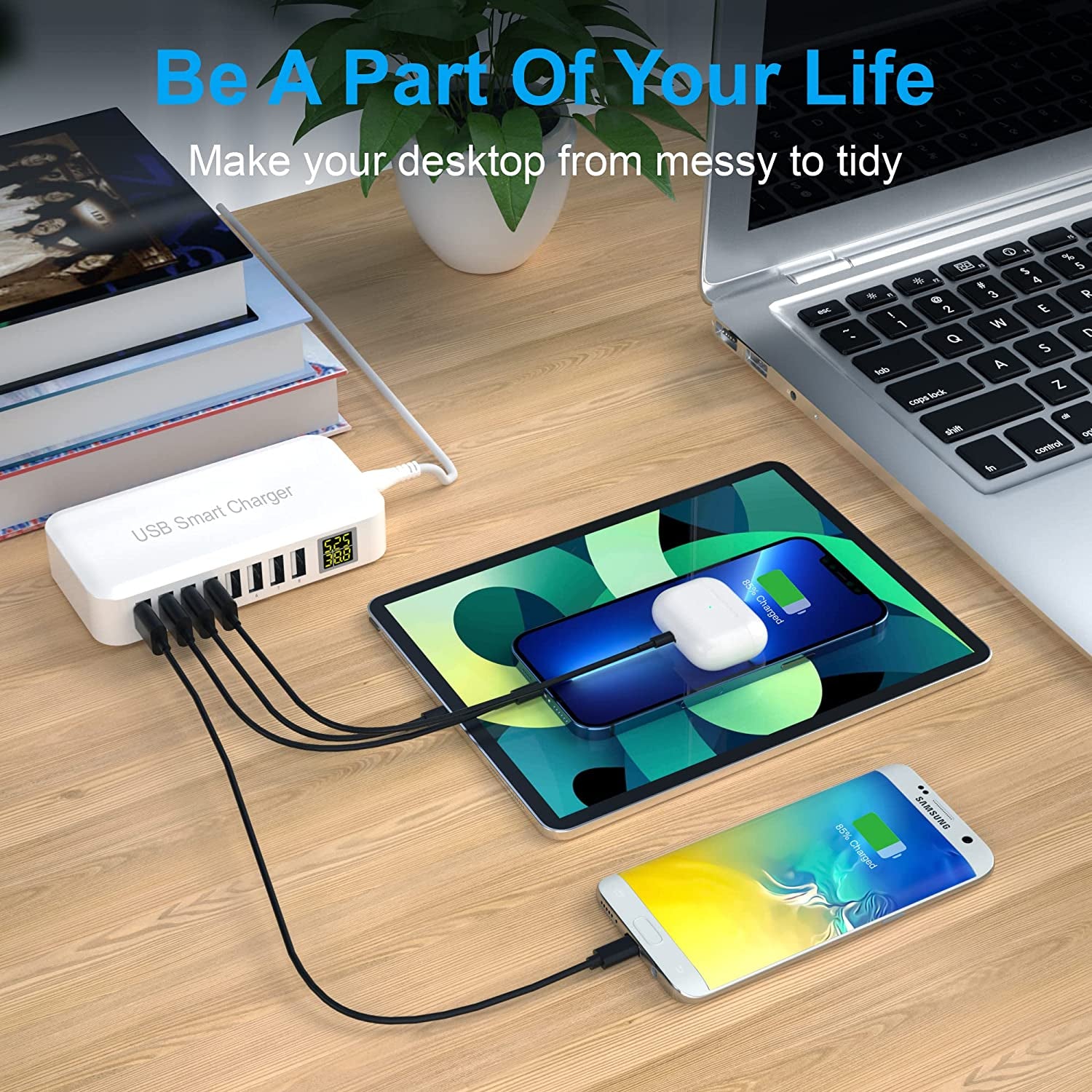 USB Charging Station, Ziwodiv 8-Port 60W/12A USB Charger Station, Multi Ports USB-A Charging Hub with LED Display, Compact Desktop Charger for Multiple Devices, Iphone Ipad Samsung Android and Tablet  Shenzhen Ruifeng Microelectronics Co. LTD   
