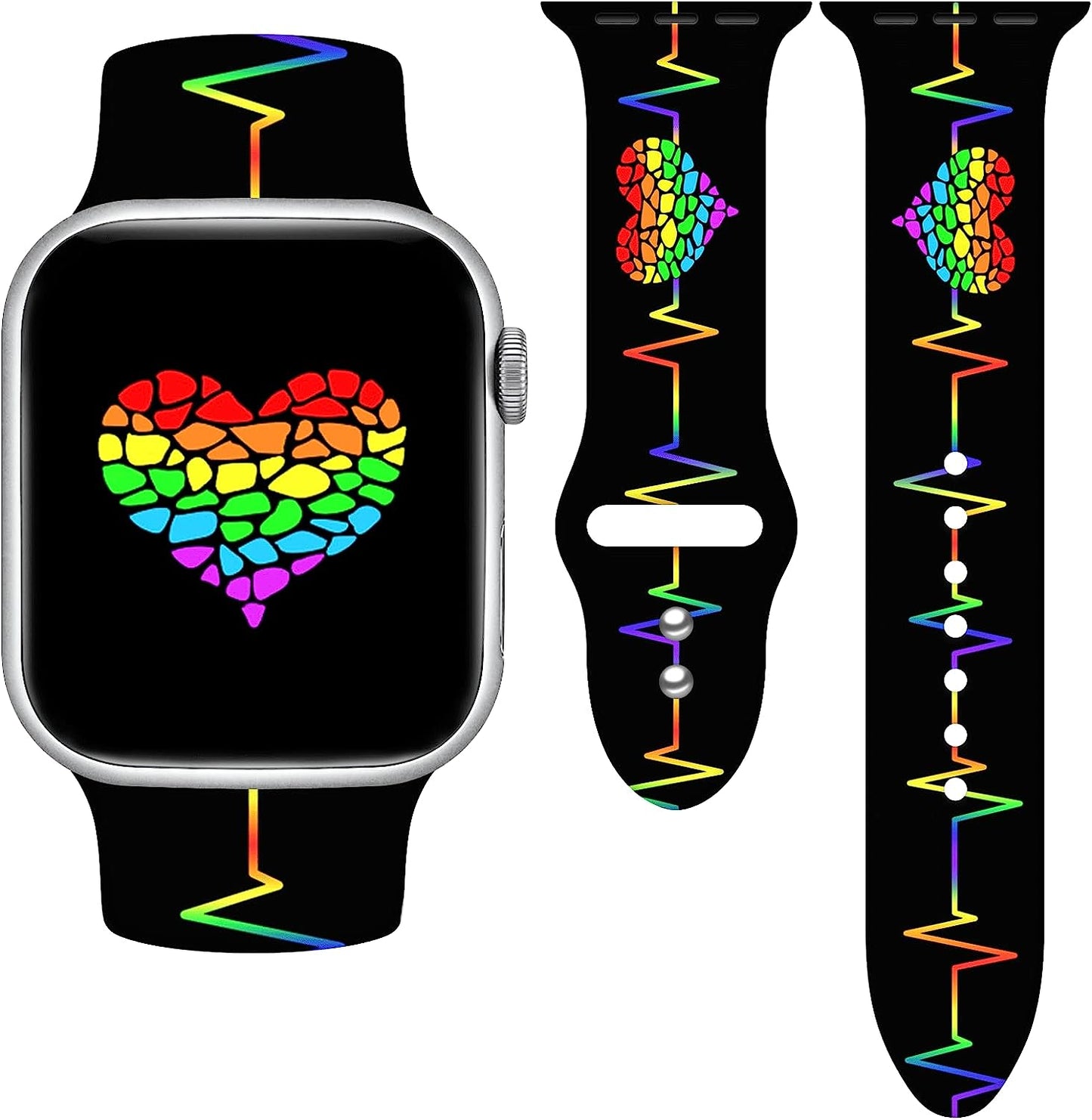 Vieeki Pride Watch Band Compatible with Apple Watch 38Mm 40Mm 41Mm 42Mm 44Mm 45Mm 49Mm Replaceable Silicone Smartwatch Straps for Iwatch Series Ultra SE 8 7 6 5 4 3 2 1  Vieeki   