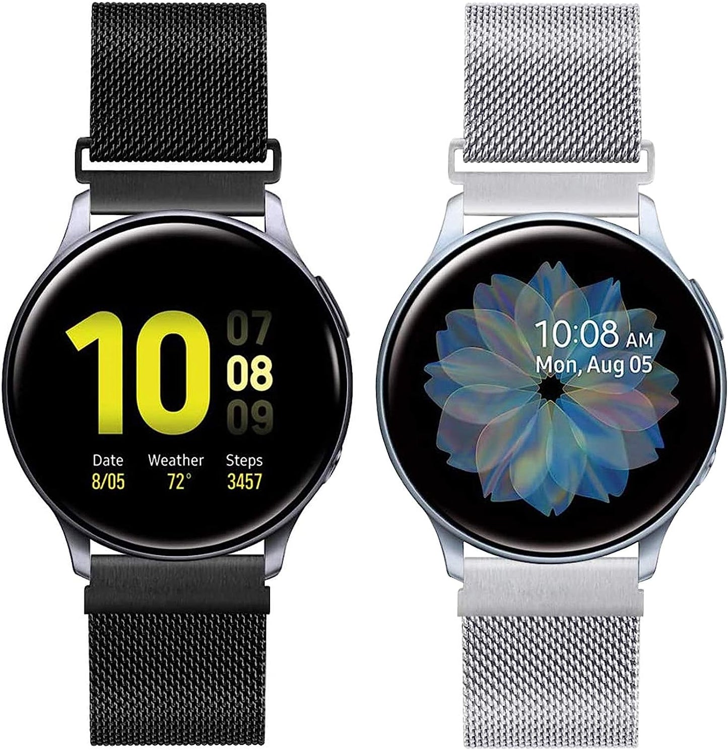 Stan Lee Watch Band Compatible with Samsung Galaxy Watch (46Mm), 22Mm Stainless Steel Magnetic Mesh Watch Band Quick Release Strap for Samsung Gear S3 Classic/Frontier  Stan Lee A2-Black & Silver  