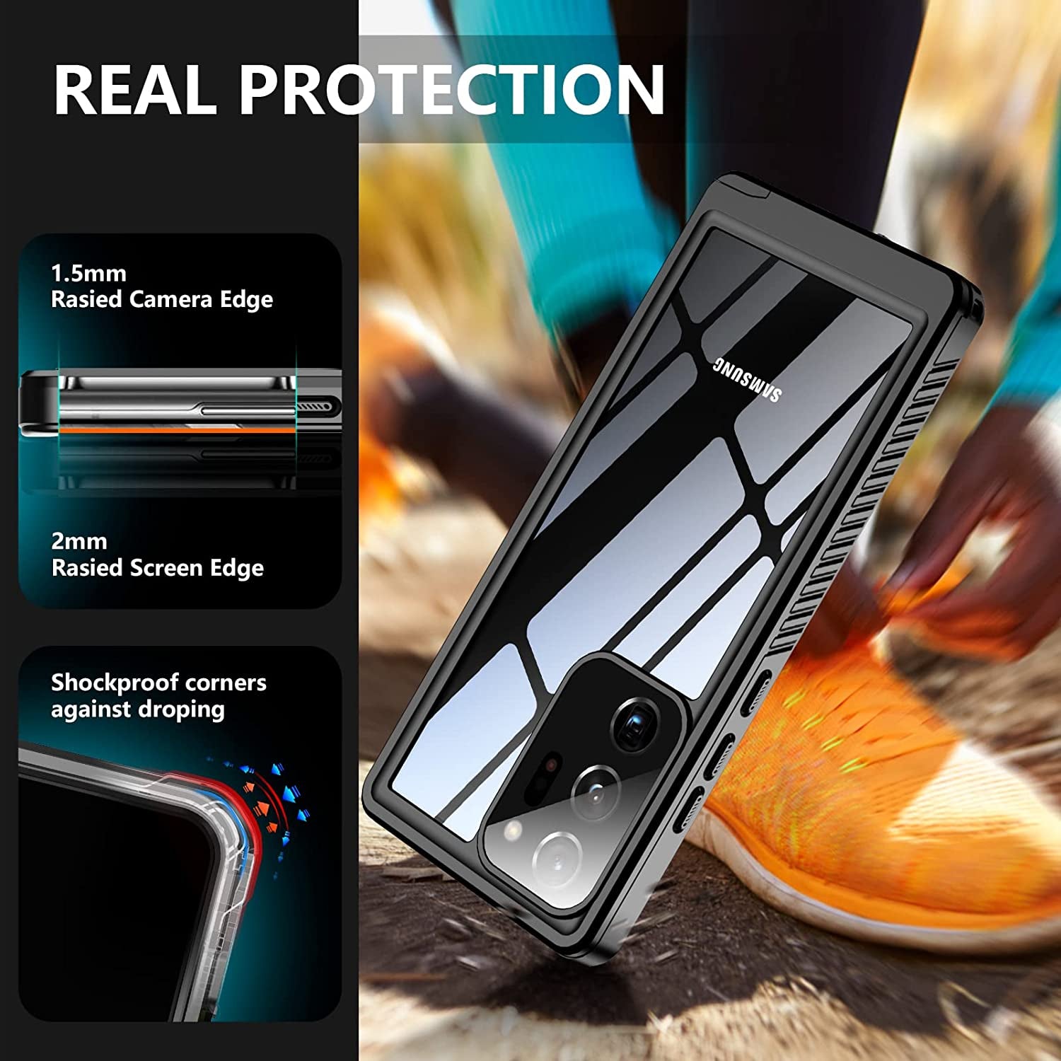 Temdan for Samsung Galaxy Note 20 Ultra Case Waterproof, Built in Screen Protector 360° Full Body Heavy Duty Shockproof IP68 Waterproof Note 20 Ultra Case for Samsung Note 20 Ultra 5G 6.9"(Purple)  Temdan   