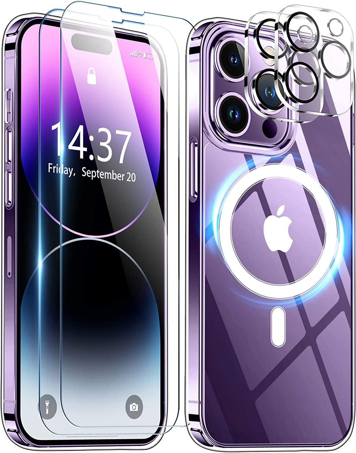 Temdan [Real 360 for Iphone 14 Pro Case Waterproof, Built-In 9H Tempered Glass Camera Lens & Screen Protection [14FT Military Dropproof][Full-Body Shockproof][Dustproof][Ip68 Underwater] Phone Case  Temdan   