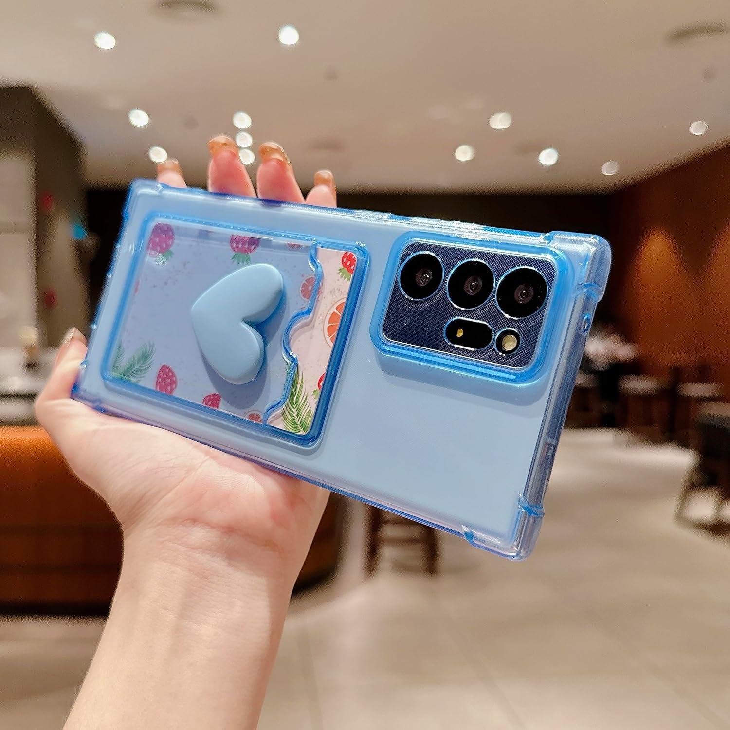 Tuokiou Compatible with Samsung Galaxy Note 20 Ultra Phone Case,Cute 3D Heart Design Phone Case Protection Soft Shockproof Card Holder Wallet Case for Galaxy Note 20 Ultra 6.9 Inch (Black)  Tuokiou   