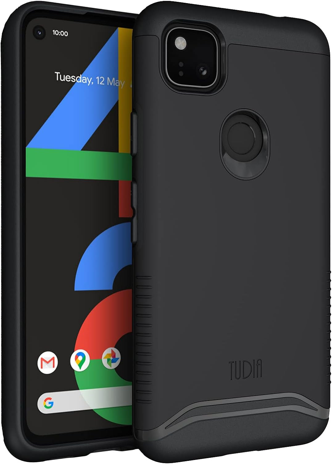 TUDIA Dualshield Designed for Google Pixel 4A Case, [Merge] Shockproof Dual Layer Military Grade Drop Protection Slim Protective Case Cover - Matte Black  TUDIA   