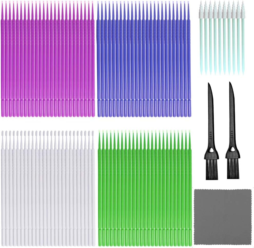 53 Pcs Cleaning Kit,Sonku Bendable Mini Soft Brushes Long Spiral Pointed Cleaning Sticks with anti Static Cleaning Brushes and Cleaning Cloth for Tablet,Camera,Laptop,Or Computer Cleaning  Sonku   