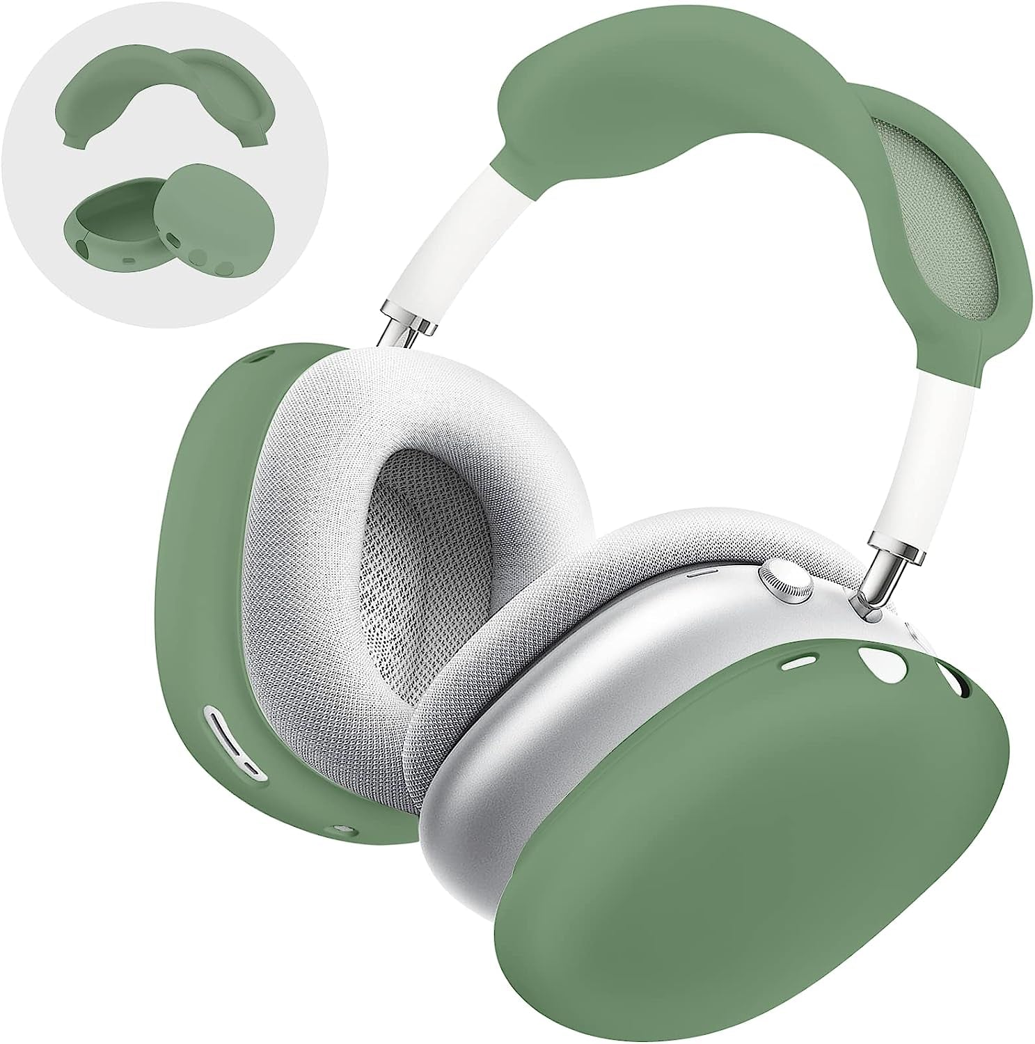 Vsagier Silicone Case for Airpods Max Headphones, Scratch-Resistant Earcup Caps and Headband Cover for Airpods Max, Airpods Max Accessory Skin Case,(Light Pink)  Vsagier L-Green  