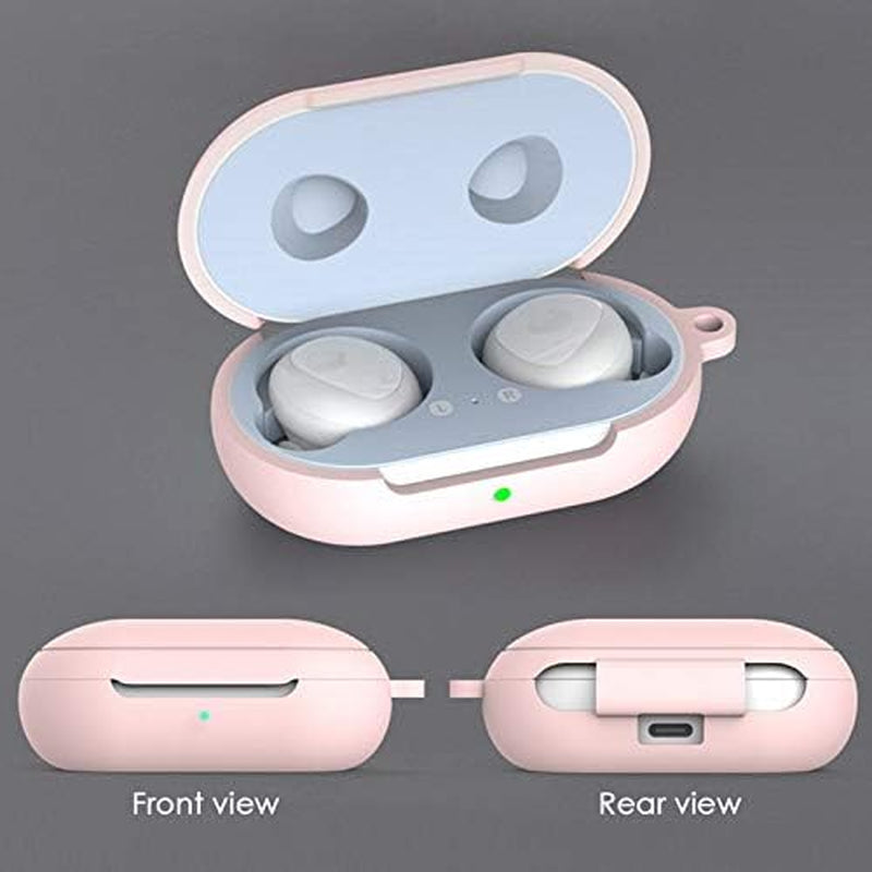 Earphone Storage Case Fashion Soft Silicone Full Protective Cover Case for Samsung Galaxy Buds (Buds+) with Anti-Loss Hook Tools Soft Earbuds Carrying Case Protective Accessories (Pink)  awtpm   