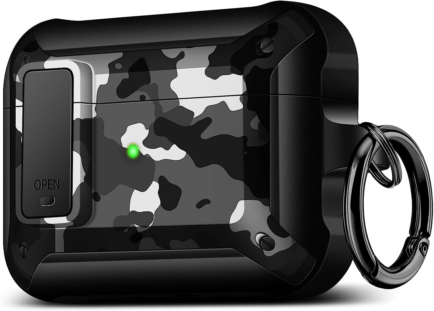 Youtec for Airpods Pro Case Cover for Men with Lock, Military Armor Series Full-Body Airpod Pro Case with Keychain Cool Air Pod Pro Shockproof Protective Case for Airpods Pro 2019,Black  Youtec black white  