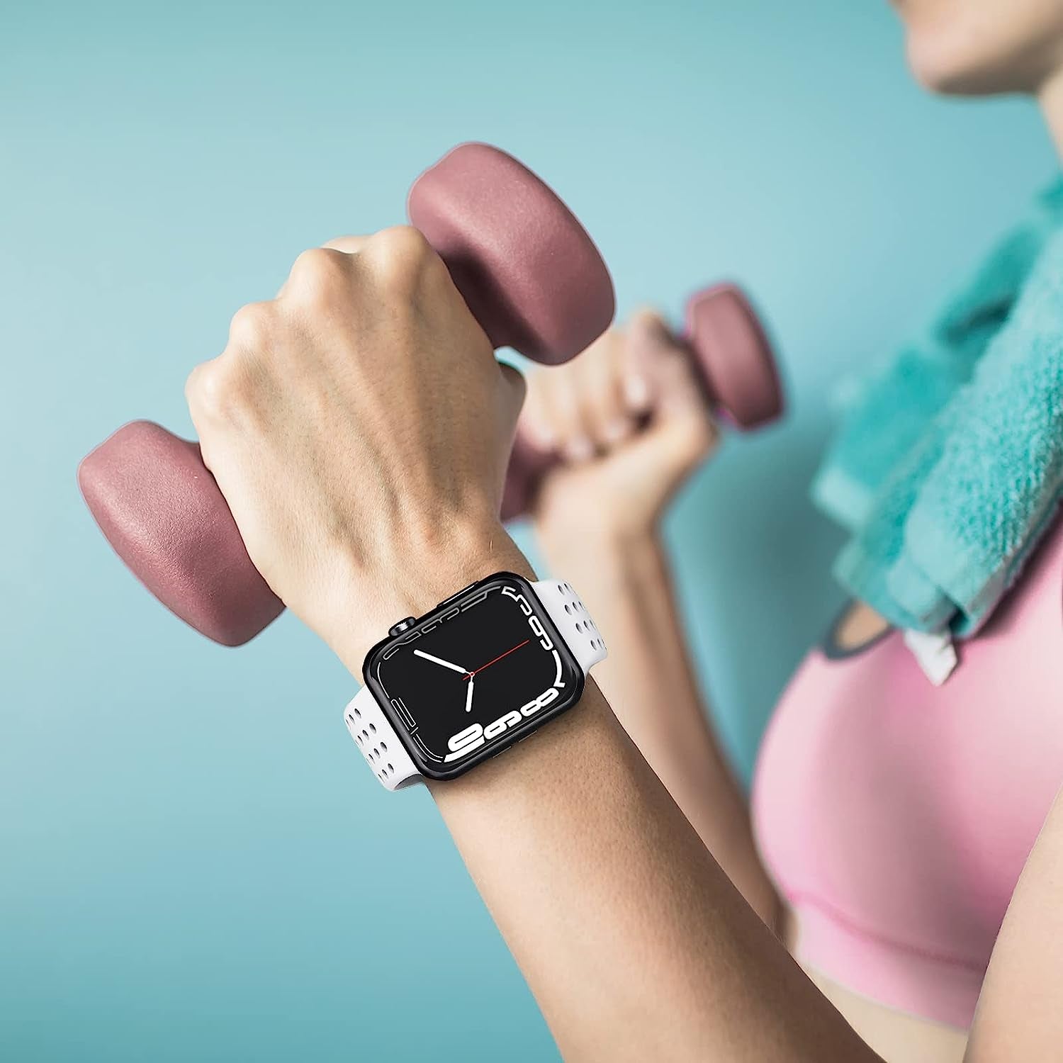 Toutouzhang Sport Bands Compatible with Apple Watch Band 38Mm 40Mm 41Mm 42Mm 44Mm 45Mm 49Mm S/M M/L for Women/Men Waterproof Soft Silicone Replacement Strap Accessories for Iwatch Ultra SE Series 8/7/6/5/4/3/2/1  Toutouzhang   