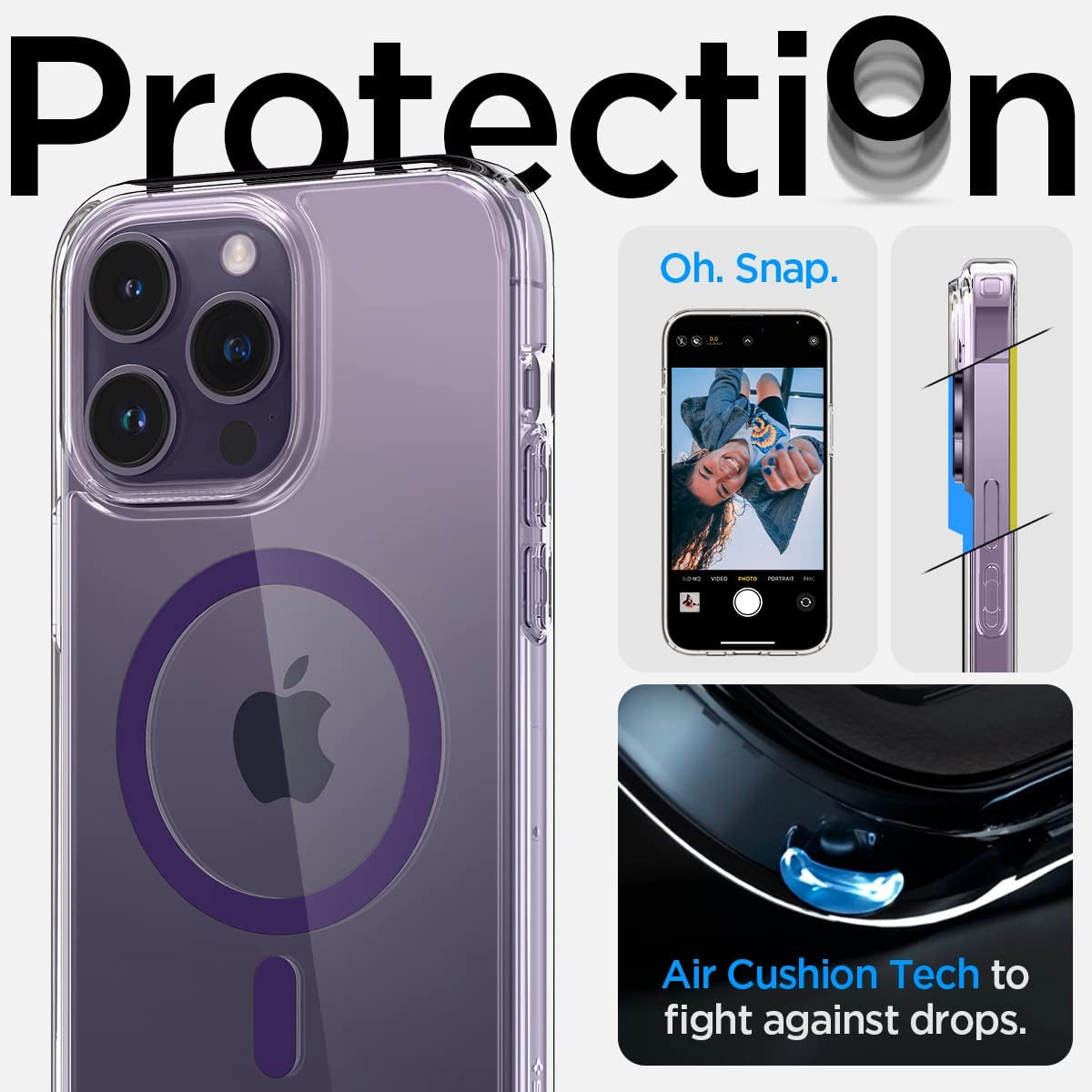 Spigen Ultra Hybrid (Magfit) [Anti-Yellowing Technology] Designed for Iphone 14 Pro Max Case (2022) - Deep Purple  Spigen   