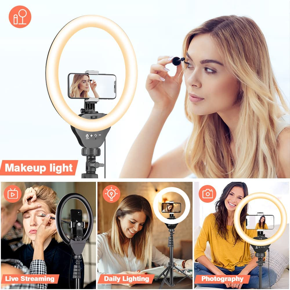 Aureday 12” LED Ring Light with Stand and Phone Holder, Video Light 3000K-6000K Dimmable Selfie Ringlight for Youtube Video/Live Stream/Makeup  Aureday   