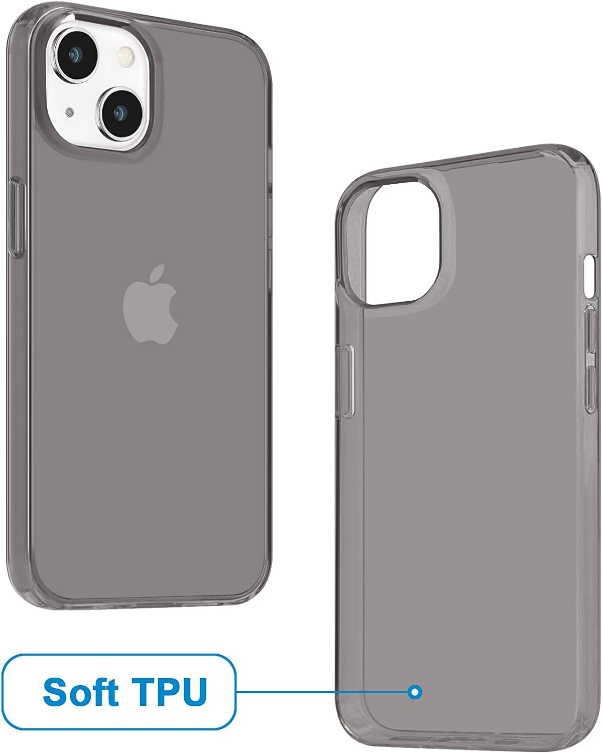 Jjgoo Compatible with Iphone 14 Case Clear, Soft Shockproof Protective Slim Thin Phone Bumper Cover Transparent Phone Case for Iphone 14-6.1 Inch 2022, Translucent Black  JJGoo   