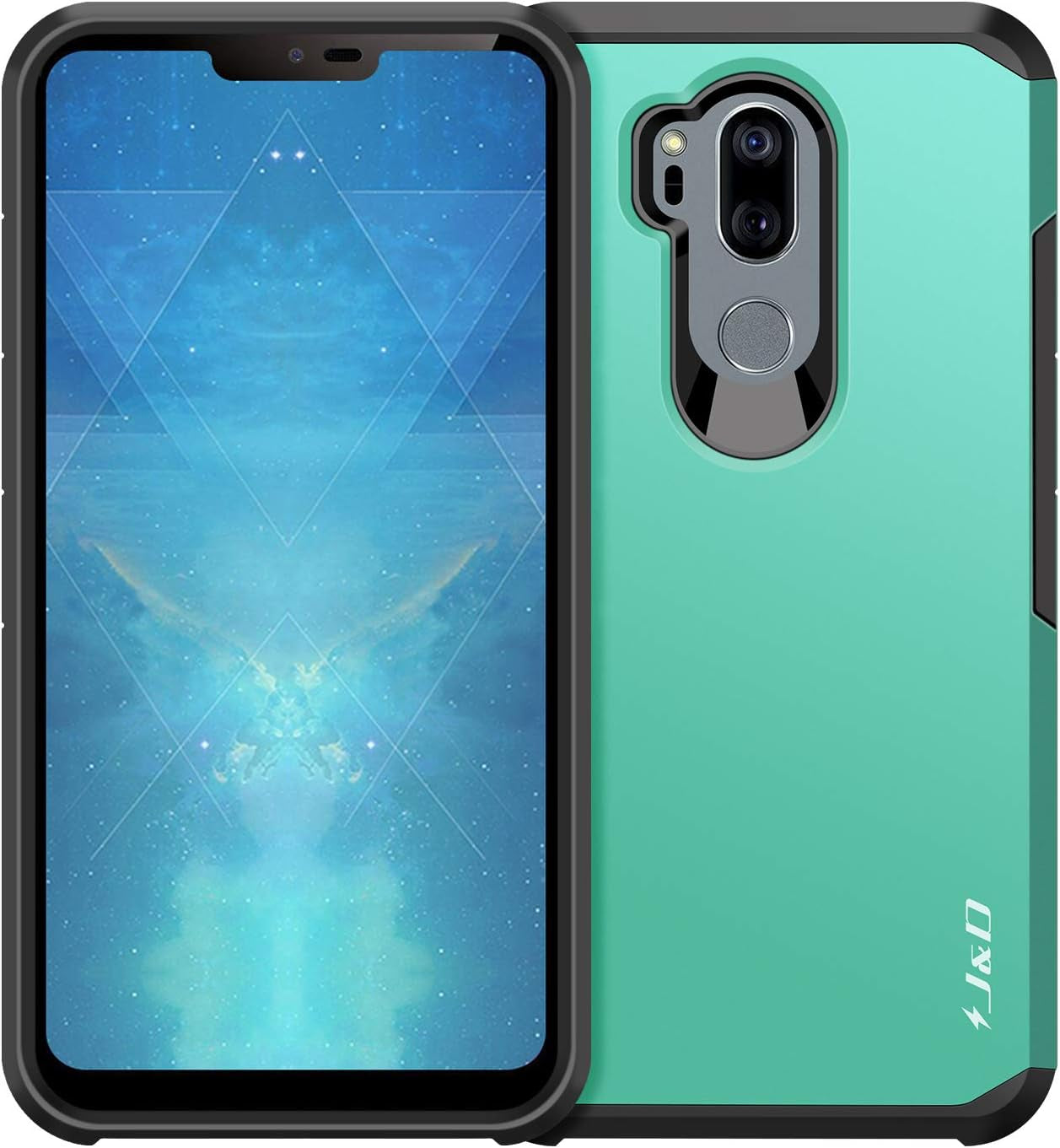 J&D Case Compatible for LG G7 Thinq Case, LG G7 Case, Heavy Duty Dual Layer Hybrid Shock Proof Protective Rugged Bumper Case for LG G7 Thinq, LG G7 Case, Mint  J&D Tech   