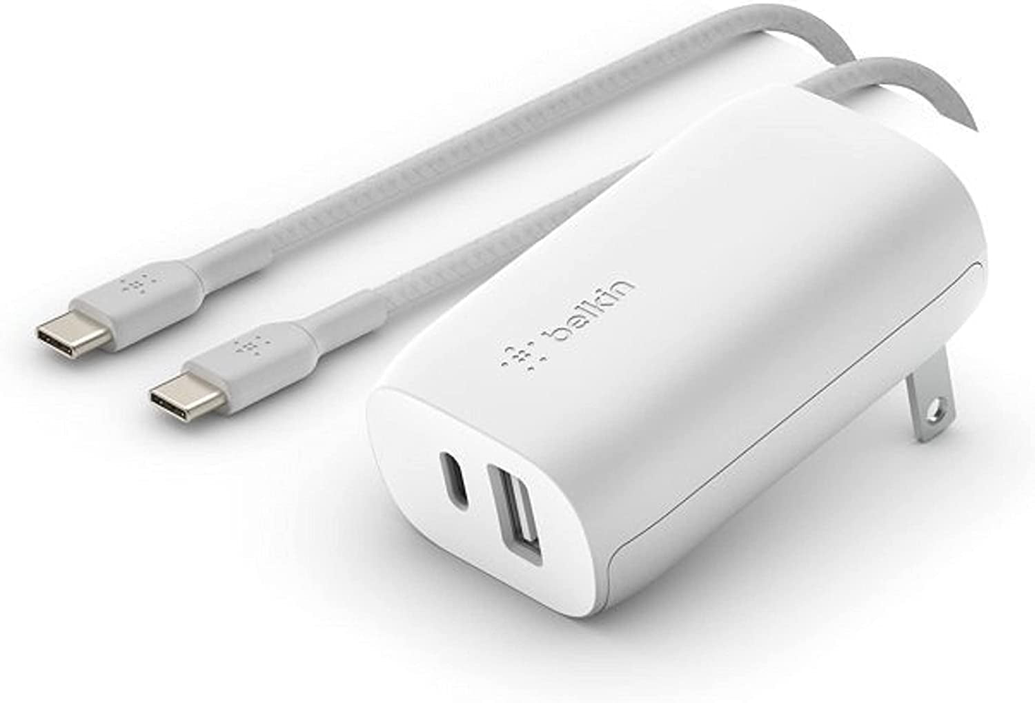 Belkin 24W Dual Port USB Wall Charger - Iphone Fast Charging - USB Charging Block for Power Bank, Iphone 14, Iphone13, Iphone 12, Iphone 11, Ipad Pro, Samsung & More, Iphone Cable Not Included  Belkin Includes USB-C Cable Charger 