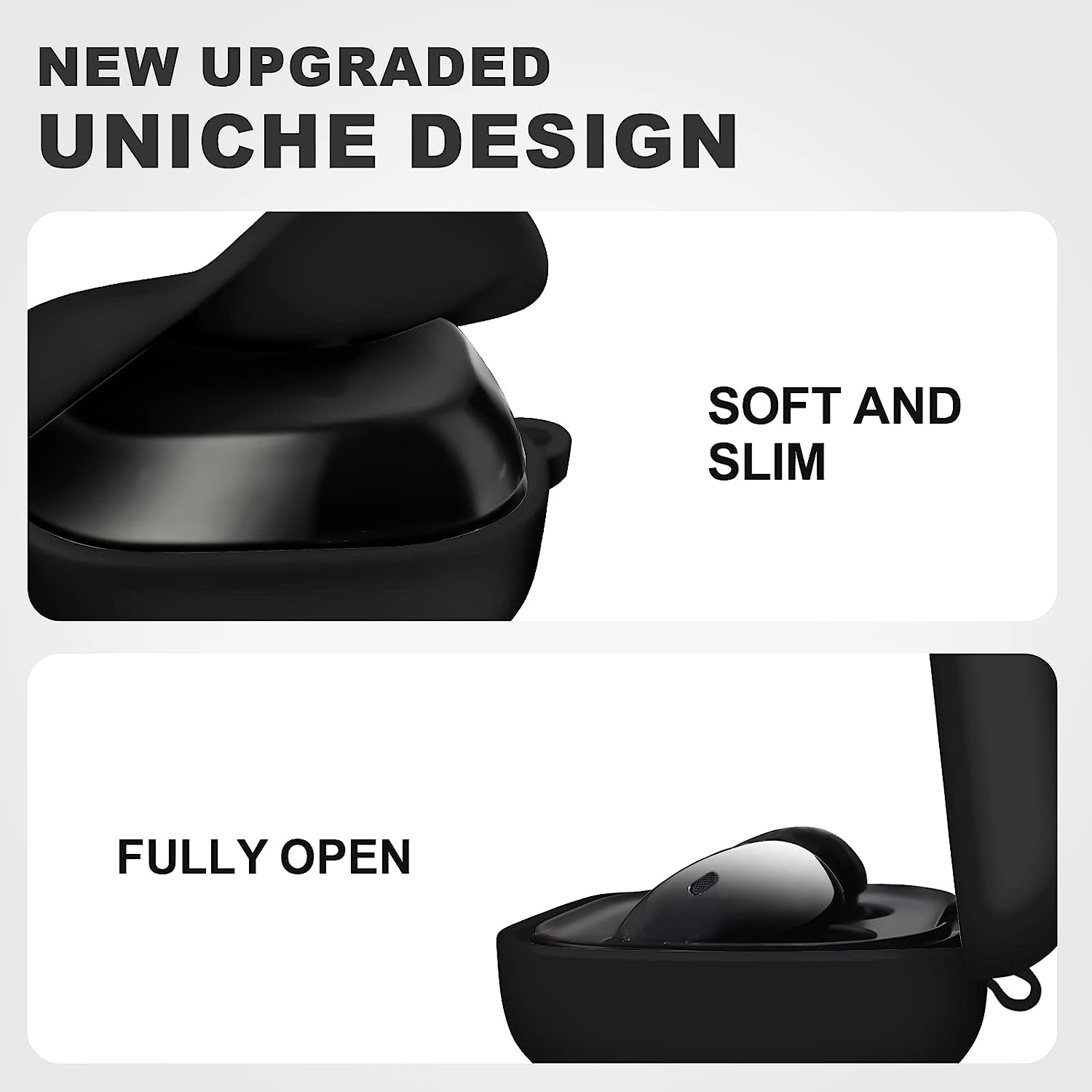 MOLOVA Silicone Case Compatible with Samsung Galaxy Buds 2 Pro/Galaxy Buds 2/ Galaxy Buds Pro/Galaxy Buds Live Case,Black  MOLOVA   