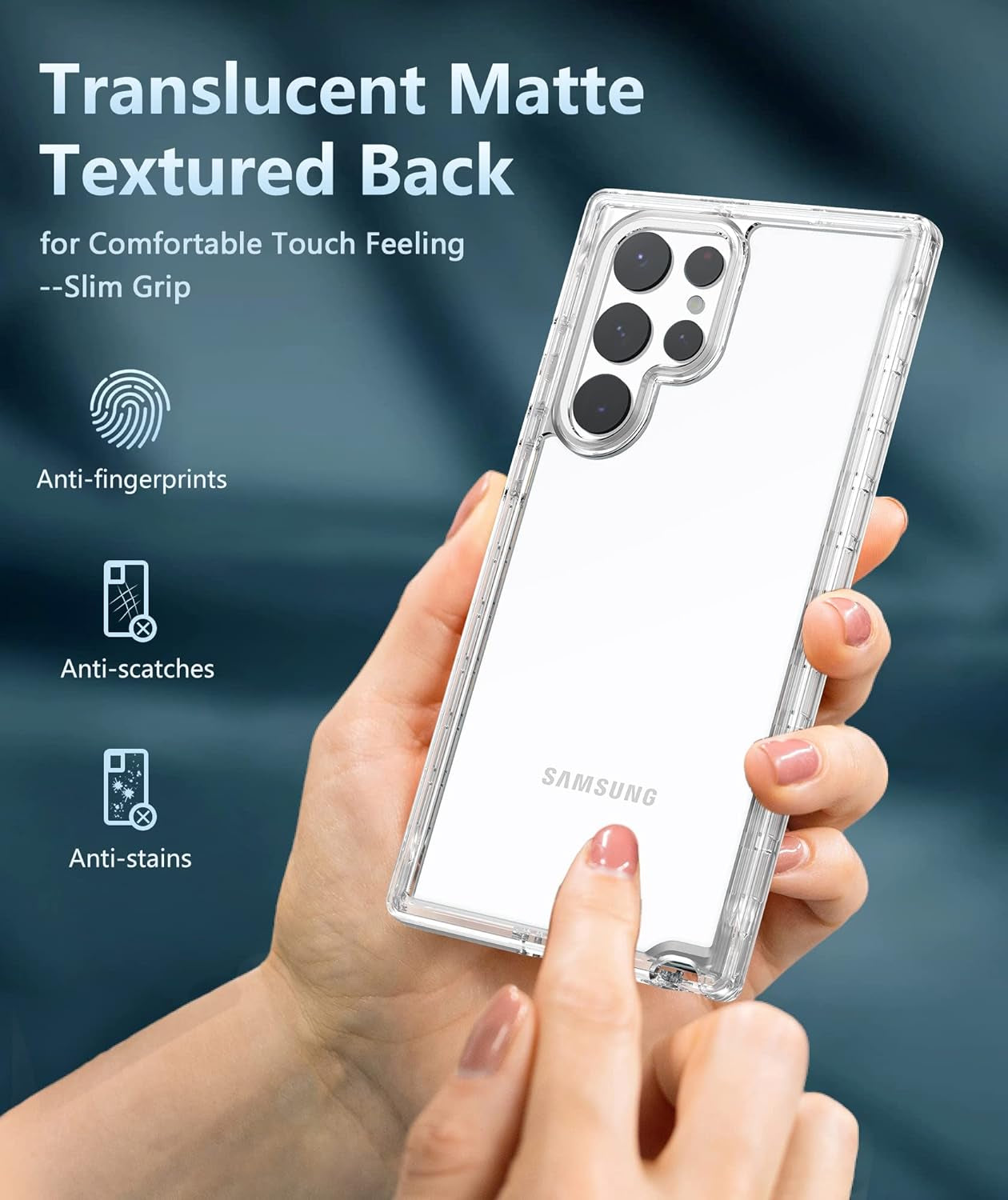 FNTCASE for Samsung Galaxy S22-Ultra Case: Full Drop Proof Protection Translucent Cases | Matte Textured Shockproof Protective Bumper | Rugged Hard Cell Phone Cover for Galaxy S22Ultra 5G  FNTCASE   