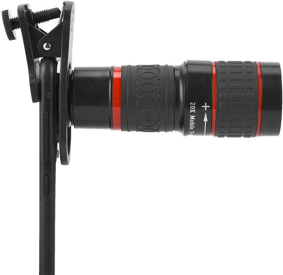 20X Zoom Telephoto Mobile Phone Lens with HD Eyepiece, Portable Long Focus Zoom Telephoto Lens with Clip for Smart Phone Tablet PC  PUSOKEI   