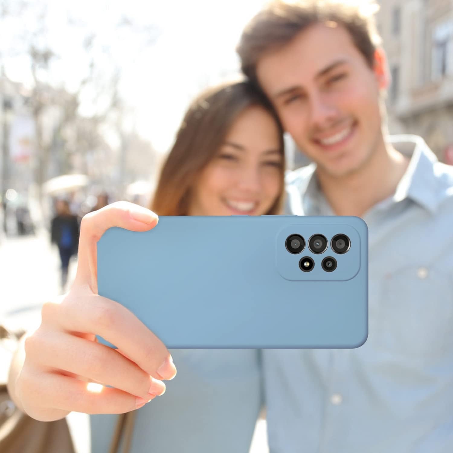 SYMOCA Liqiud Silicone Case for Samsung Galaxy A53 5G Silky Silicone Slim Full-Body Protective Shockproof Cover with Microfiber Lining Compatible with Galaxy A53 5G 6.5" (Jean Blue)  SYMOCA   