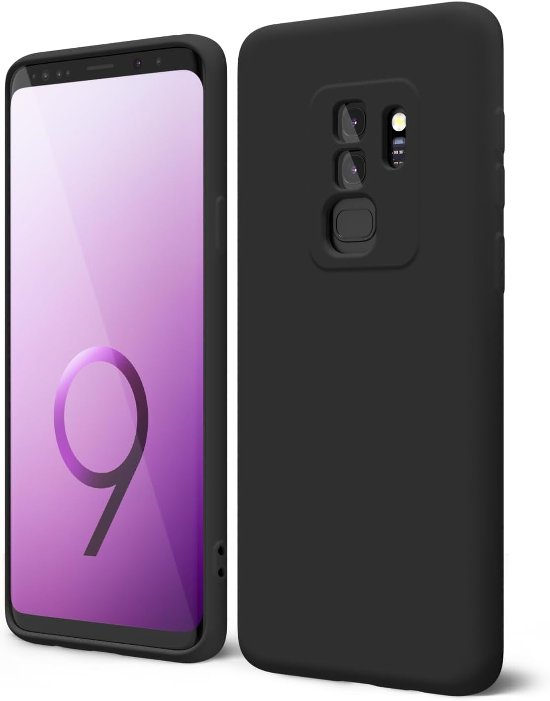 Oakxco for Samsung Galaxy S9 plus Phone Case Liquid Silicone Grip, Cute Thin Slim Soft Rubber TPU Plain Smooth Gel Cover for Women Girl, Matte Solid Protective & Shockproof, Aqua Sky Baby Light Blue  Oakxco   