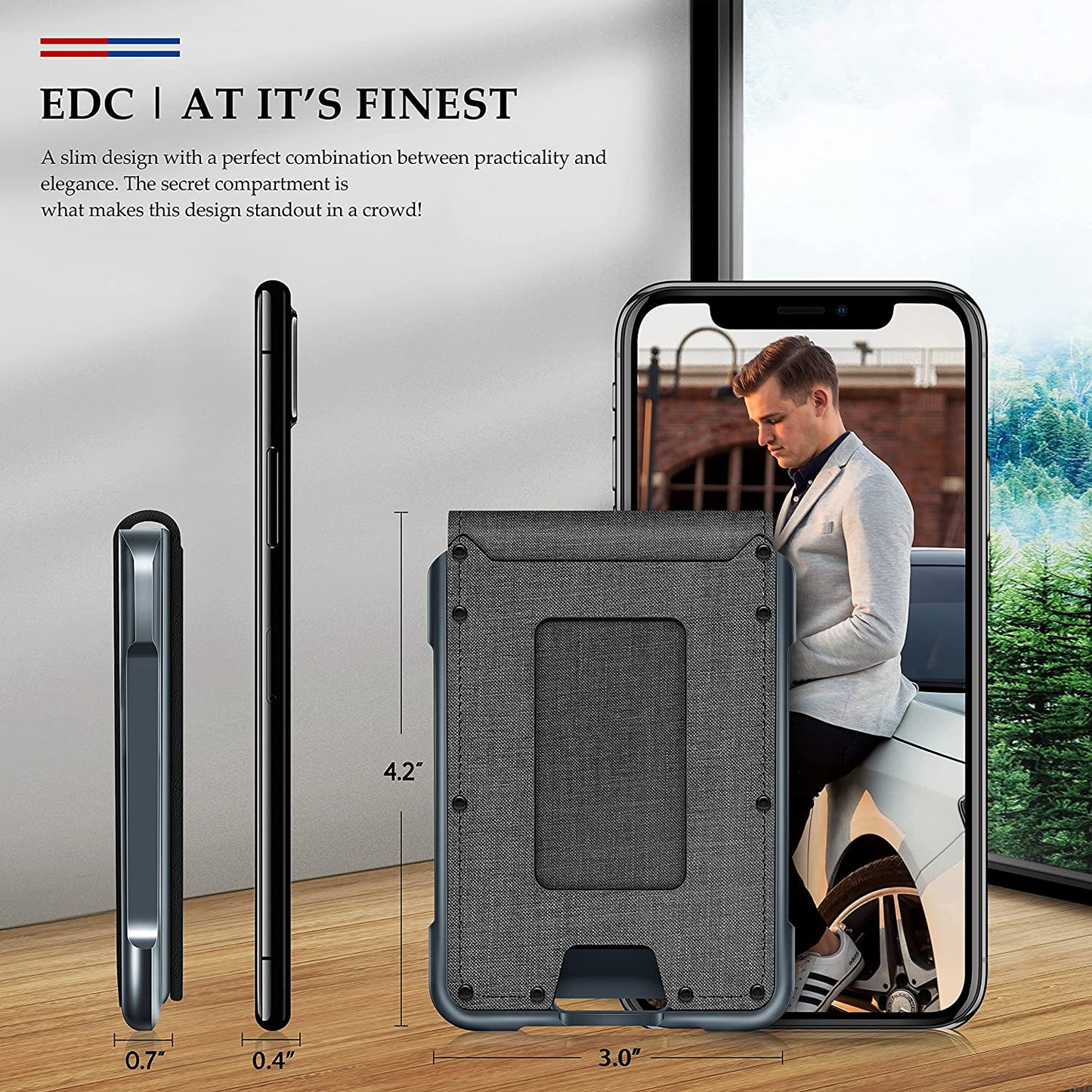 MURADIN Mens Wallet Tactical Bifold Wallets for Men Metal RFID Blocking Aluminum Money Cards Holder Gifts for Men  MURADIN   