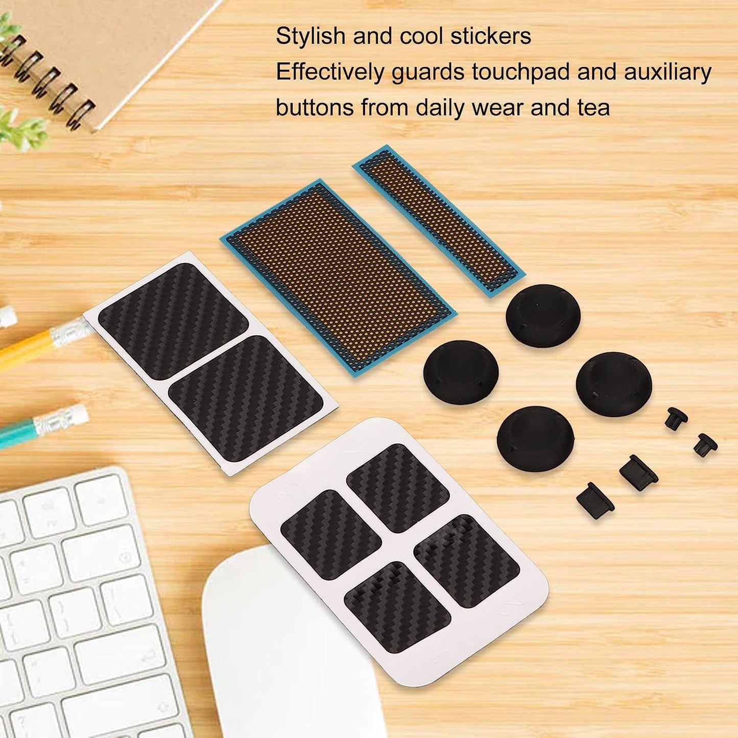 Game Console Protection Kit, for Steam Deck, with Touchpad Stickers/Button Sticker/Host Dust Screen/Silicone Joystick Cap/Storage Box/Headphone Dust Plug  Pomya   
