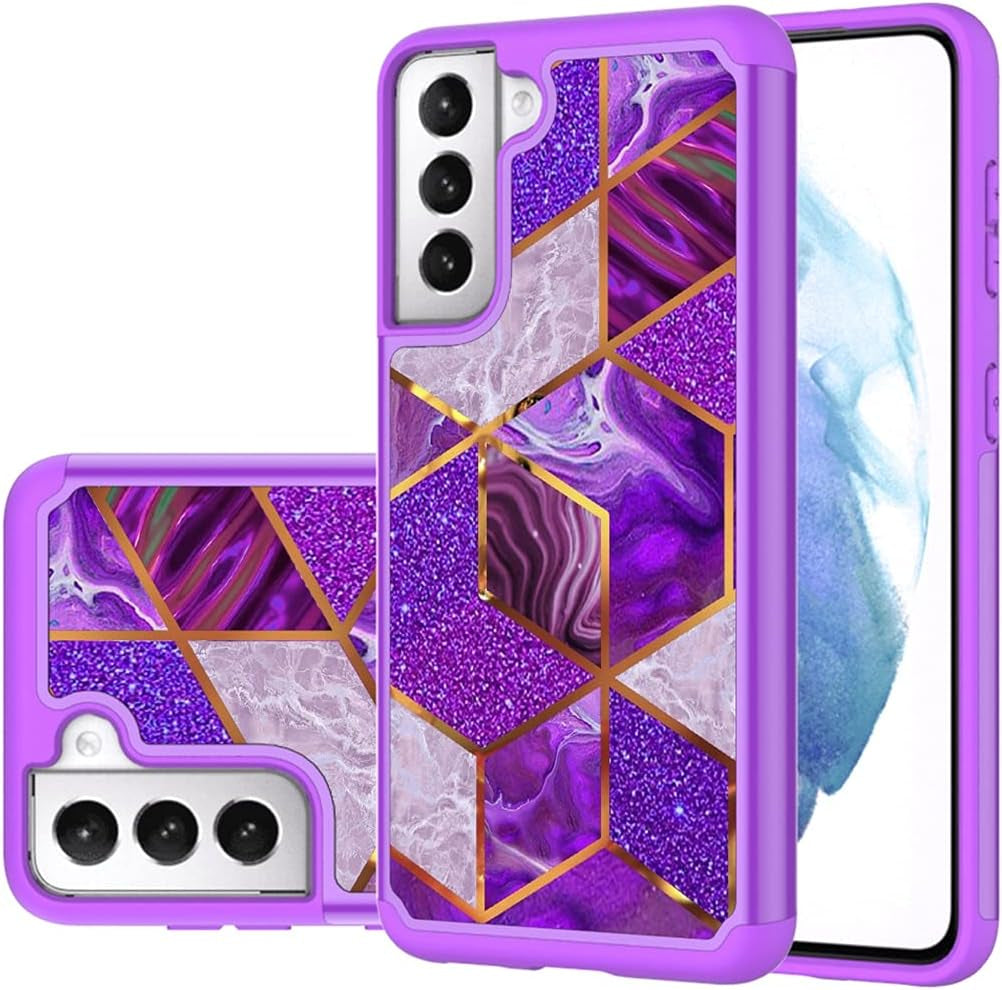 Tothedu Case for Galaxy S21 plus 5G 6.7" Case, Samsung S21 plus (2021) Phone Case, Shock Absorption Dual Layer Heavy Duty Protective Cover Rugged Cases for Samsung Galaxy S21 plus (Purple/Marble)  Tothedu   
