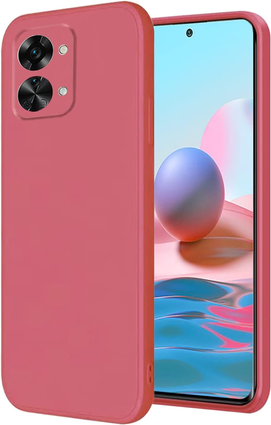 Yarxiawin Compatible for Oneplus Nord 2T Case Silicone Purple, Soft and Silky Oneplus Nord 2T Phone Case Shockproof Cover Anti-Fingerprint (Dark Green)  Yarxiawin Camellia Red  