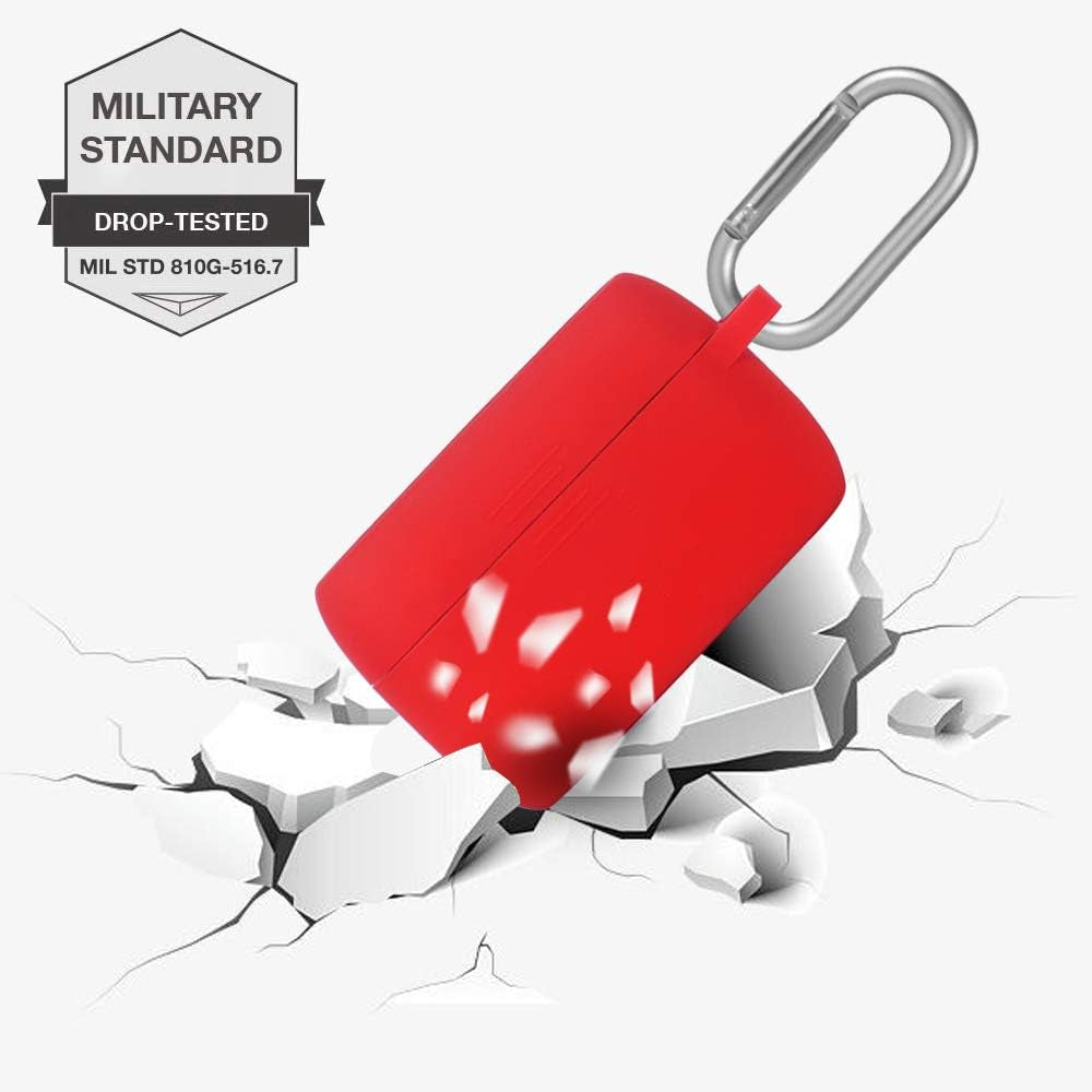 Zaracle Portable Protective Pouch Sleeve Cover Silicone Case Carrying Case for Jabra Elite Active 75T Alexa Enabled True Wireless Sports Earbuds (Red)  Zaracle   