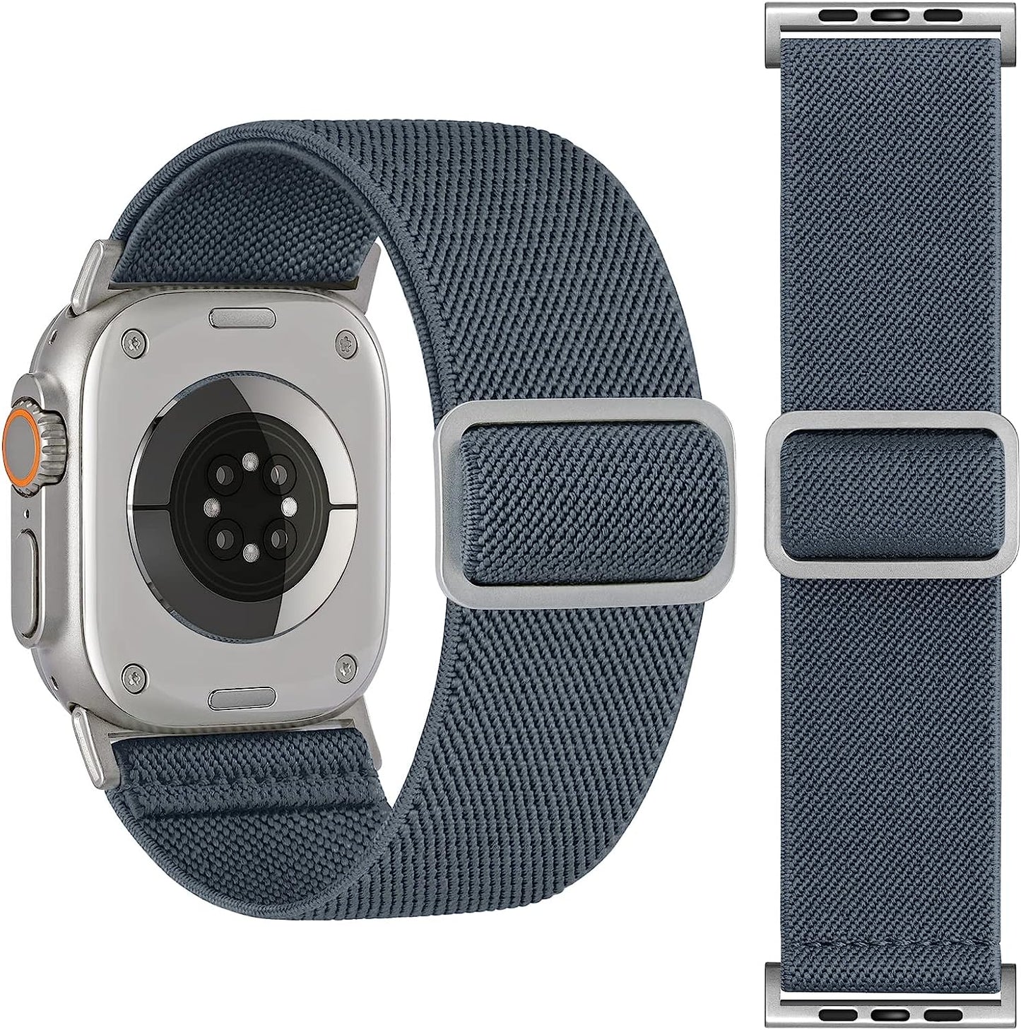 25MM/30MM Wide Stretchy Nylon Compatible with Apple Watch Ultra Band 44Mm 45Mm 49Mm 38Mm 40Mm 41Mm 42Mm, Adjustable Sport Soft Elastic for Apple Watch Band Men, Wristband for Iwatch SE 8 7 6 5 4 3 2 1  HEARTBOOM Blue Haze 49mm/45mm/44mm/42mm(Band width 30mm) 