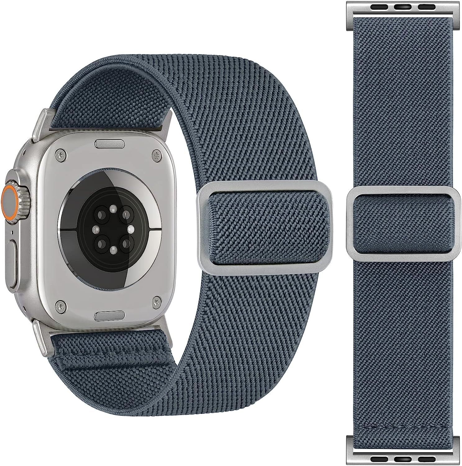 25MM/30MM Wide Stretchy Nylon Compatible with Apple Watch Ultra Band 44Mm 45Mm 49Mm 38Mm 40Mm 41Mm 42Mm, Adjustable Sport Soft Elastic for Apple Watch Band Men, Wristband for Iwatch SE 8 7 6 5 4 3 2 1  HEARTBOOM Blue Haze 49mm/45mm/44mm/42mm(Band width 30mm) 