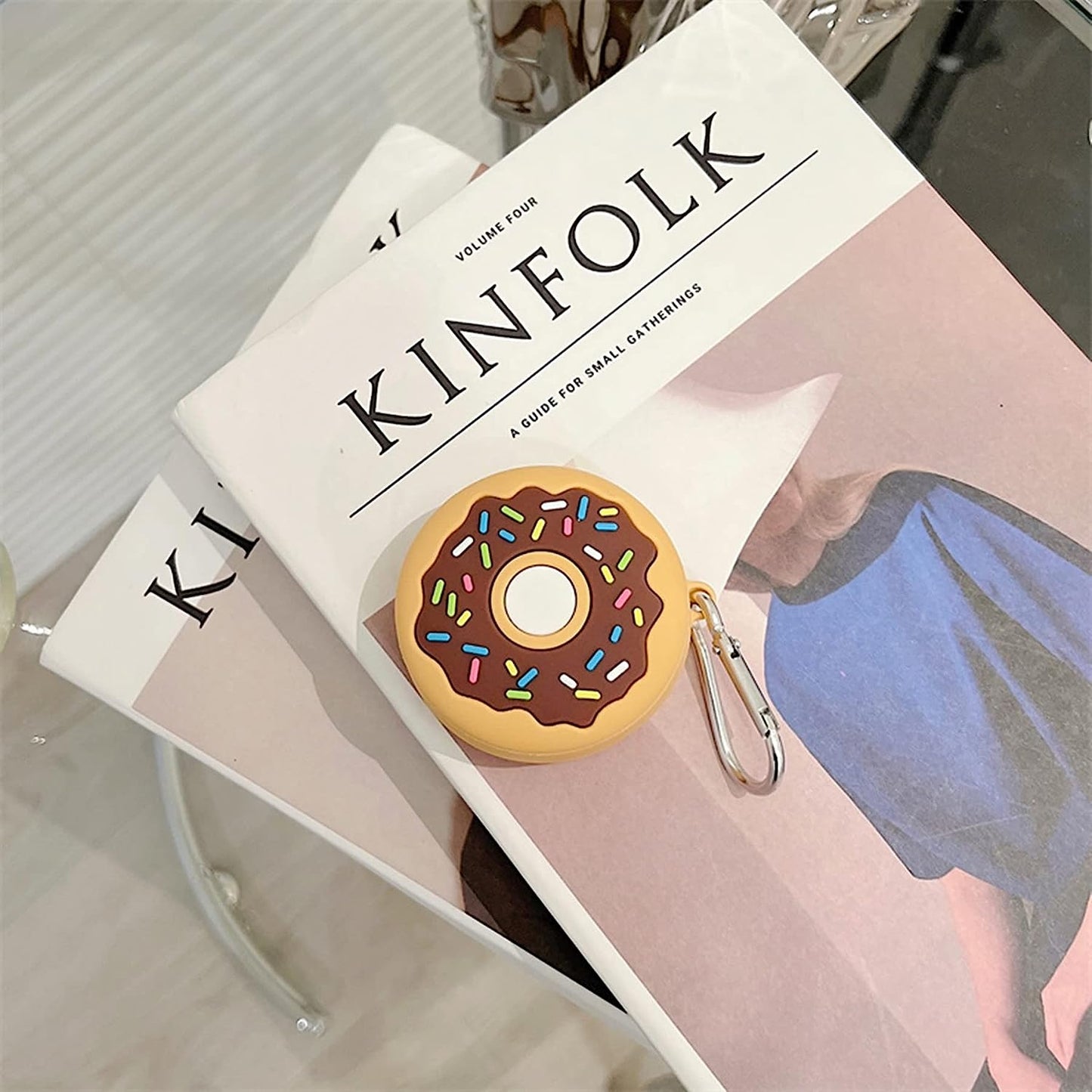 AOLABOKY Compatible with Samsung Galaxy Buds2 Pro/Galaxy Buds Live/Galaxy Buds Pro/Galaxy Buds 2 Charging Box,3D Cute Cartoon Donut Silicone Earphone Case with Hook  AOLABOKY   