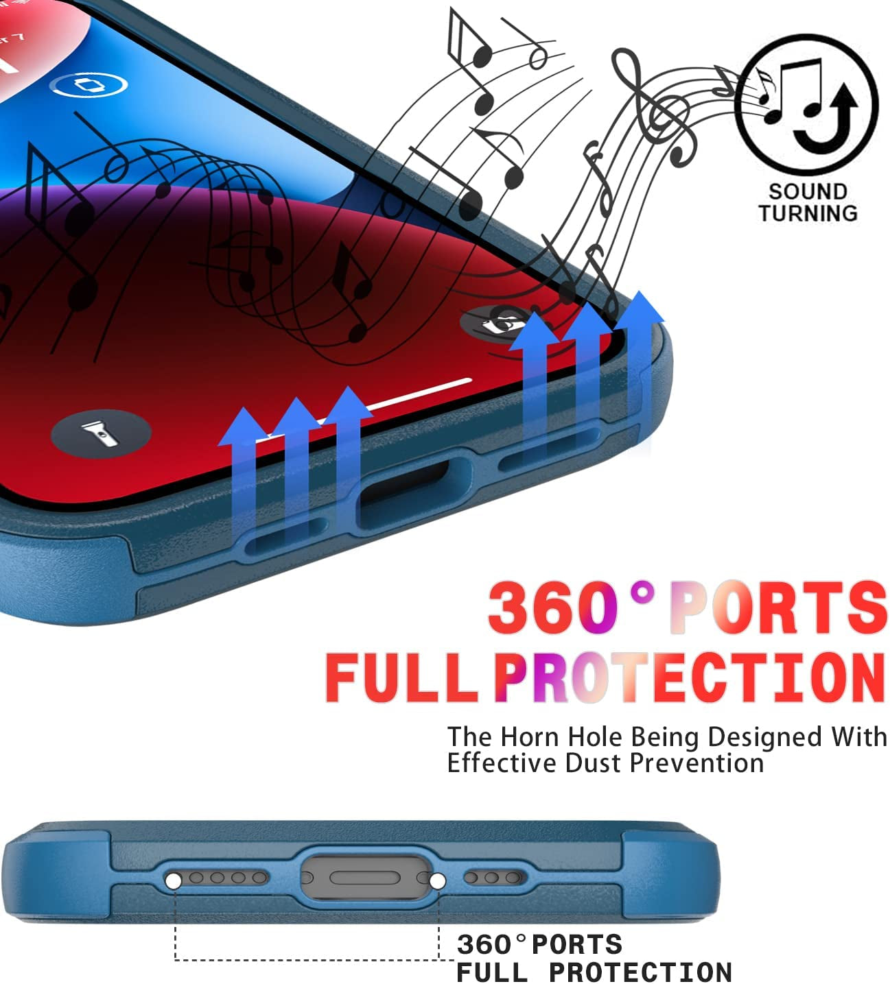 Diverbox for Iphone 14 Case [Shockproof] [Dropproof] [Tempered Glass Screen + Camera Lens Protector],Heavy Duty Protection Phone Case Cover for Apple Iphone 14 (Blue)  DiverBox   