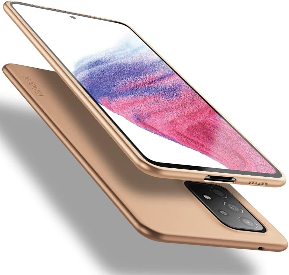 X-Level Samsung Galaxy A53 5G Case Ultra-Thin Slim Fit Soft TPU [Guardian Series] A53 5G Phone Back Cover Light Protective Matte Finish Coating Case Compatible Samsung A53 5G-Gold  pipilu   